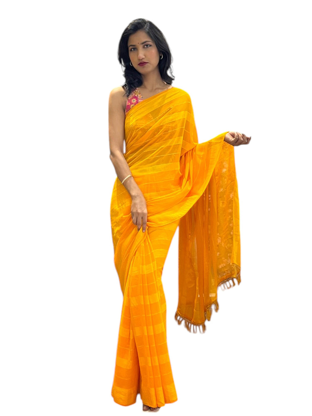 Solid Georgette Saree