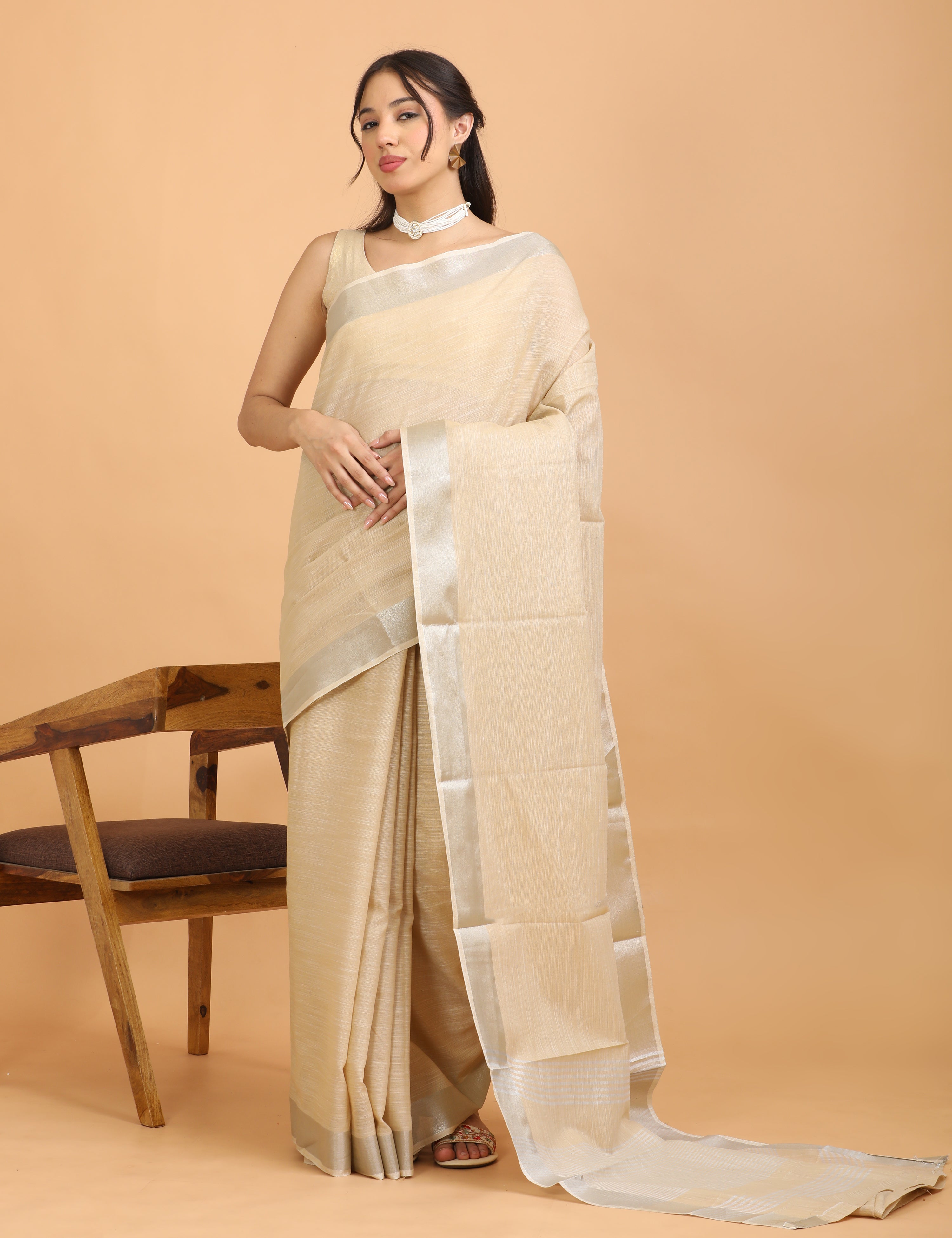 Solid Linen Saree