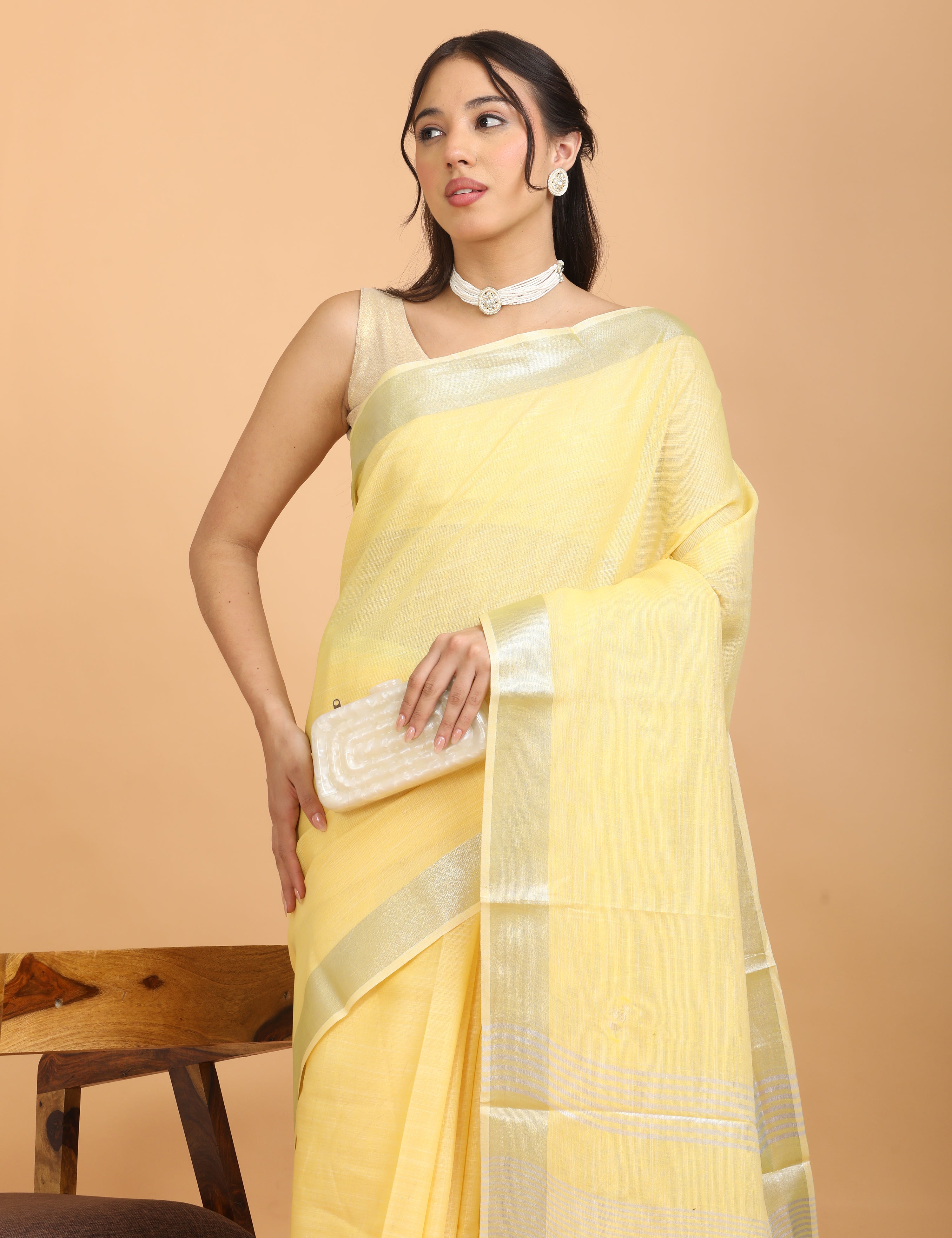 Solid Linen Saree