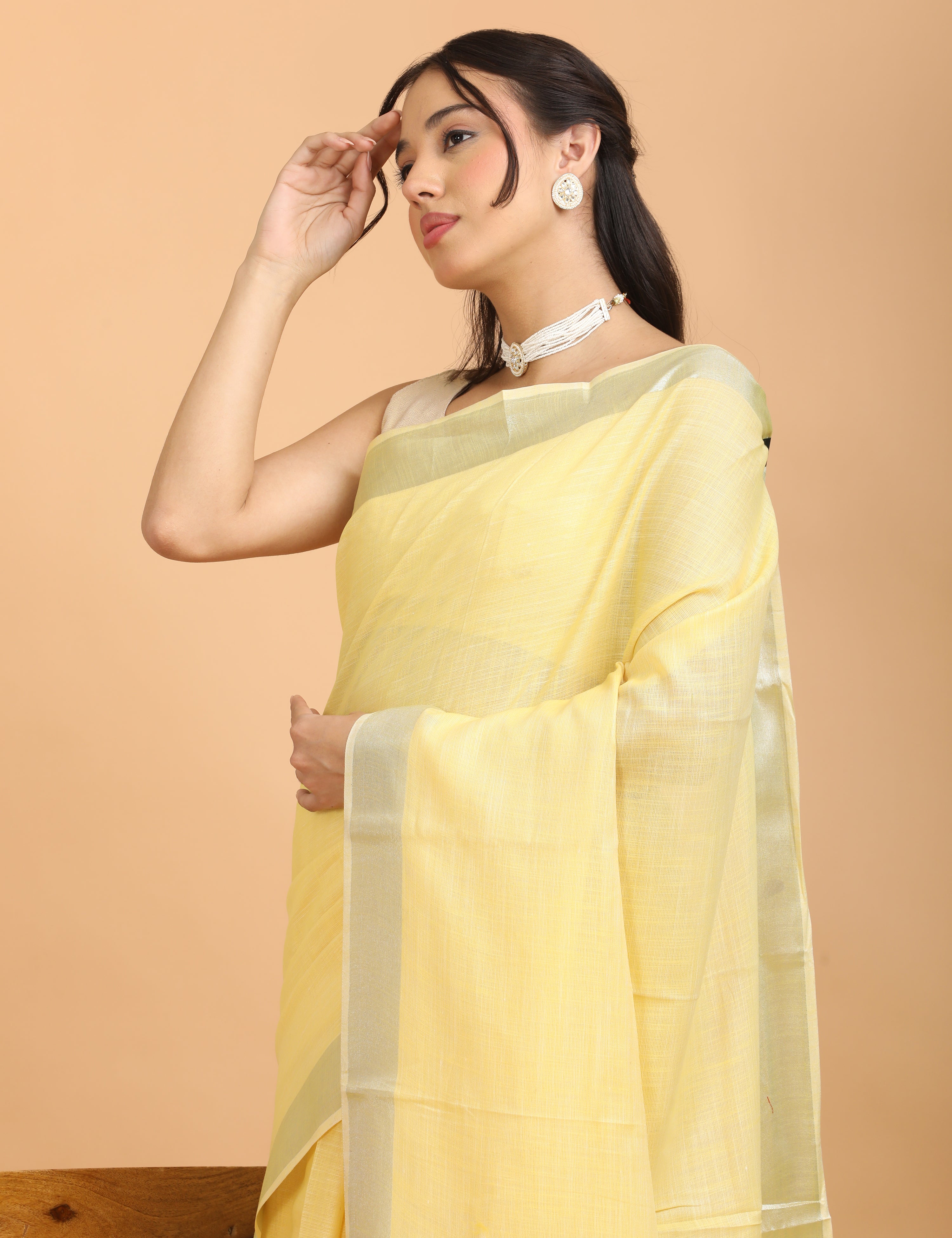 Solid Linen Saree