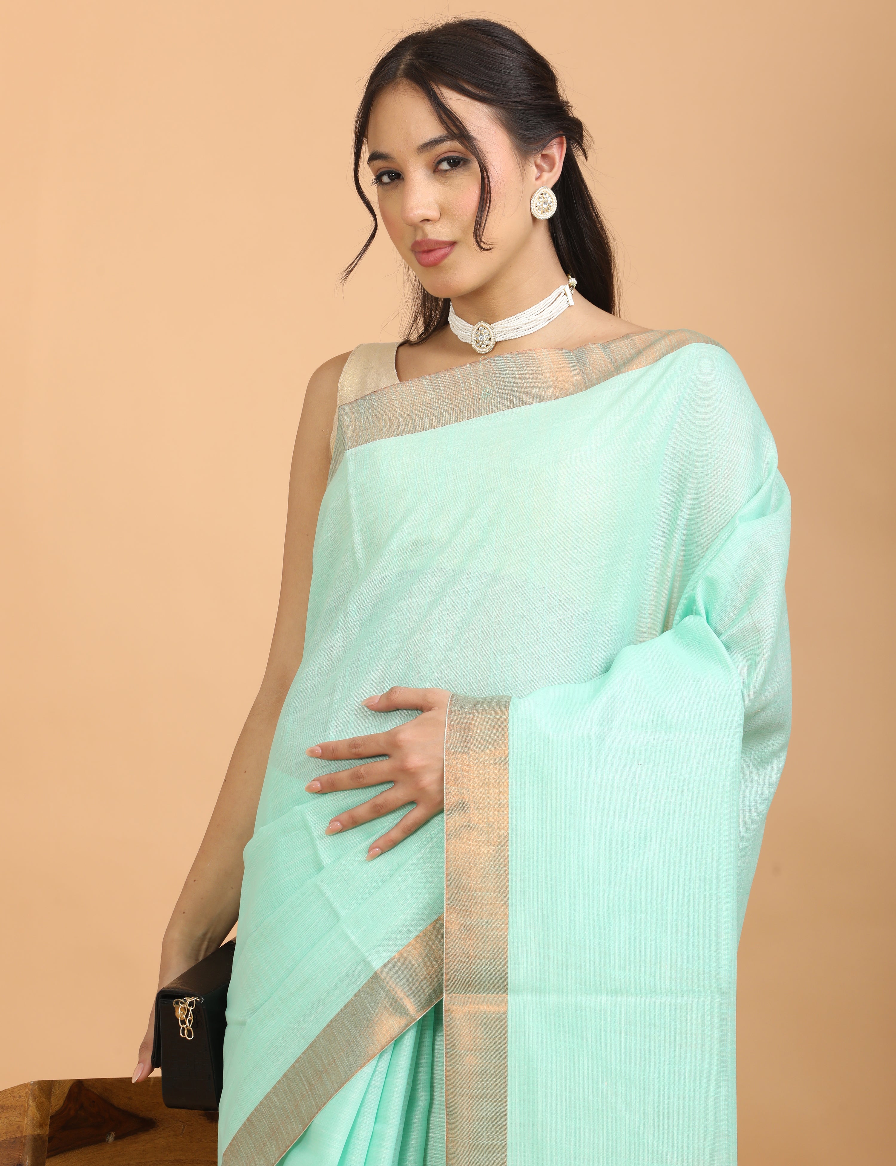 Solid Linen Saree
