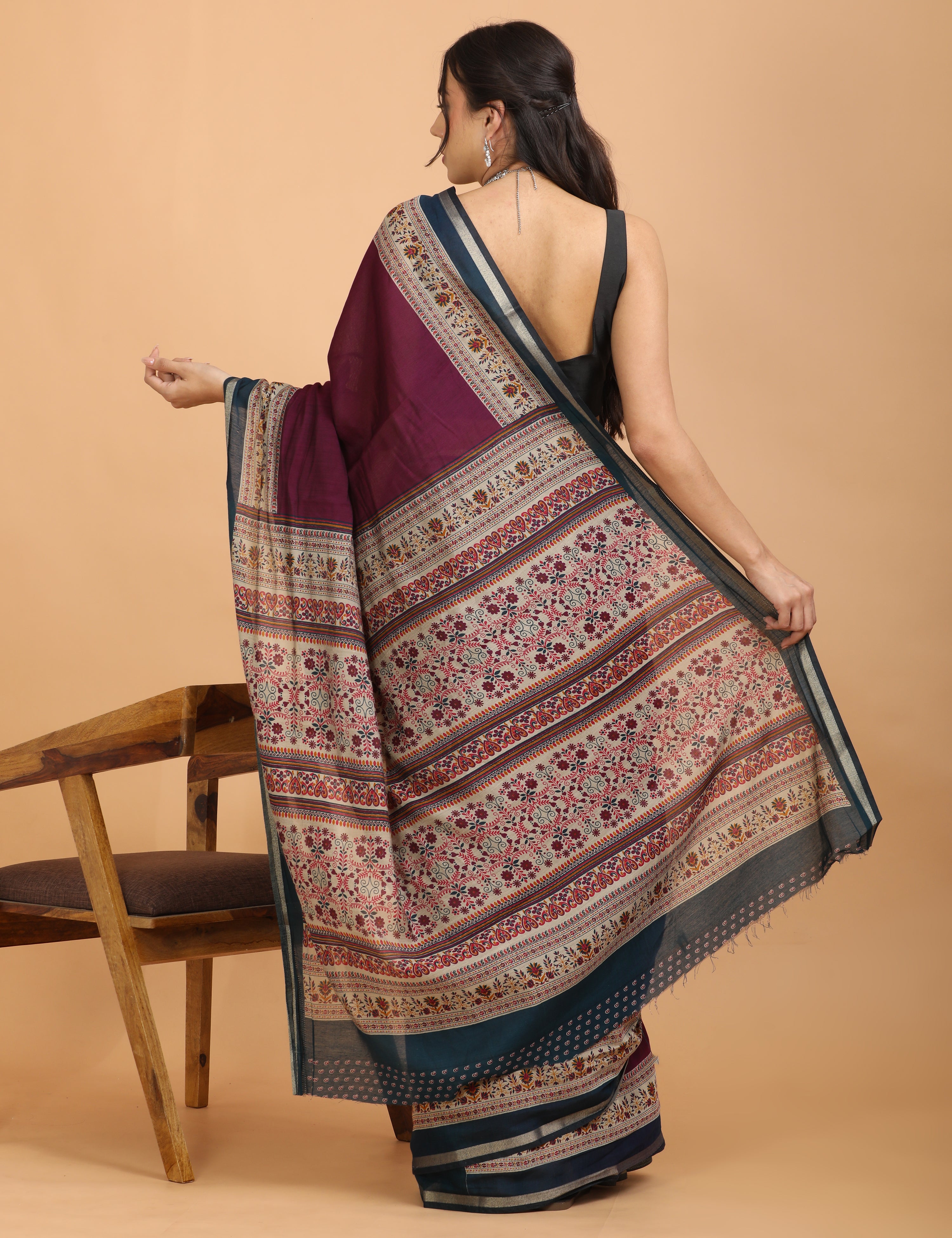 Solid Viscose Cotton Saree