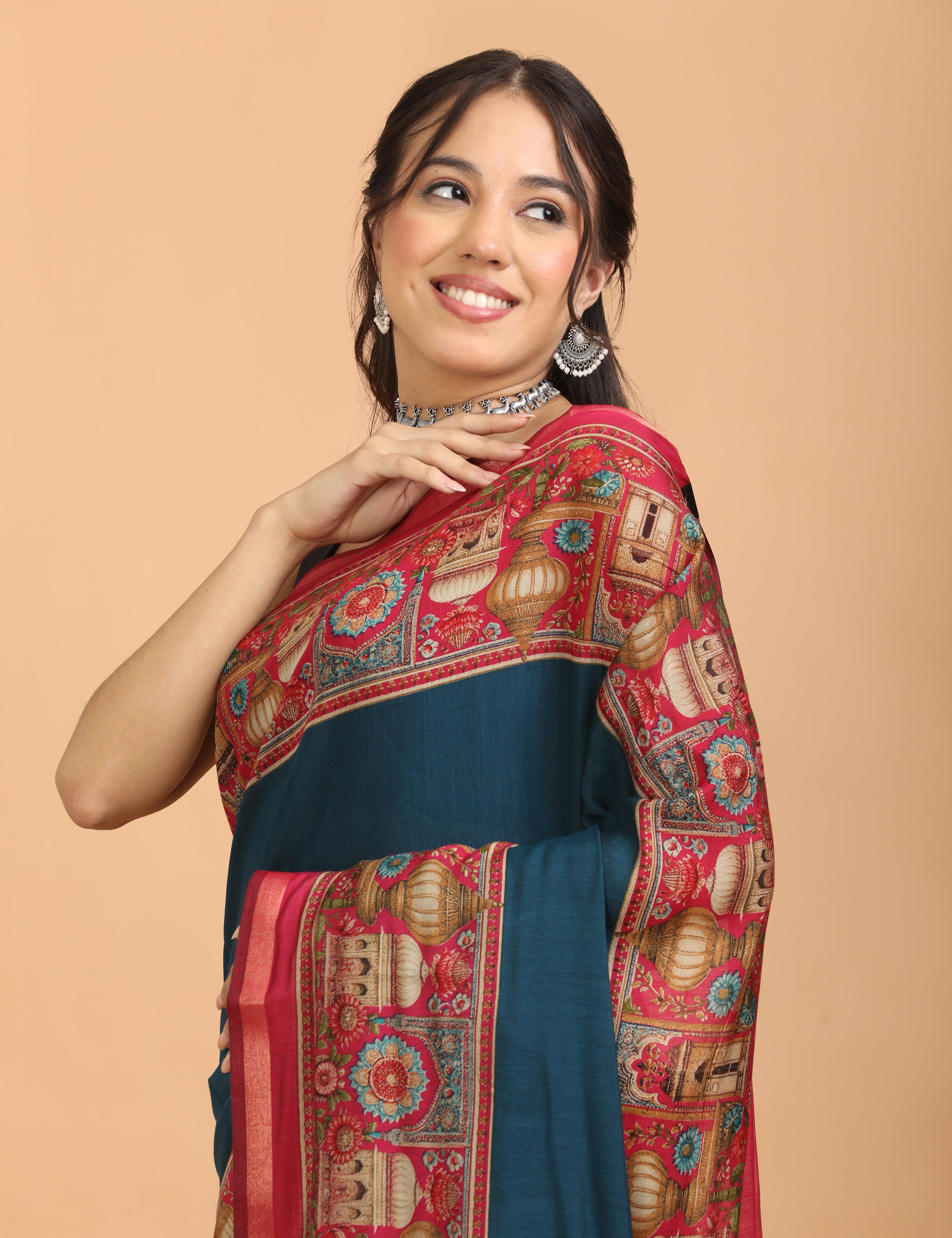 Solid Viscose Cotton Saree