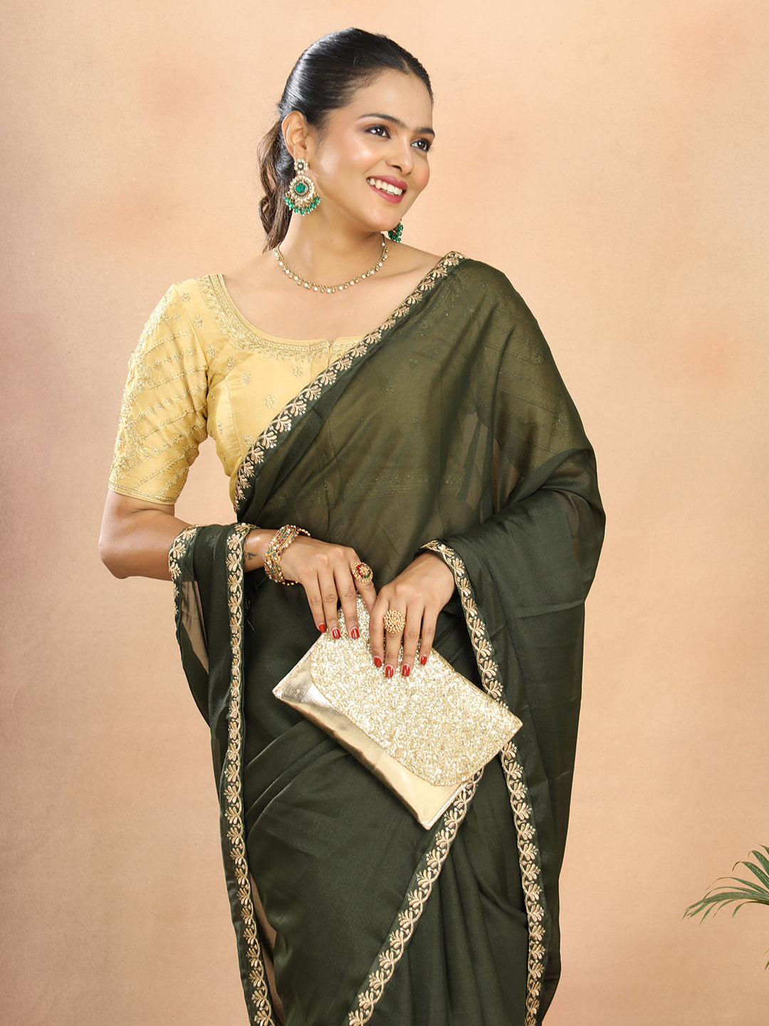 Tissue Georgette Crepe Silk Saree