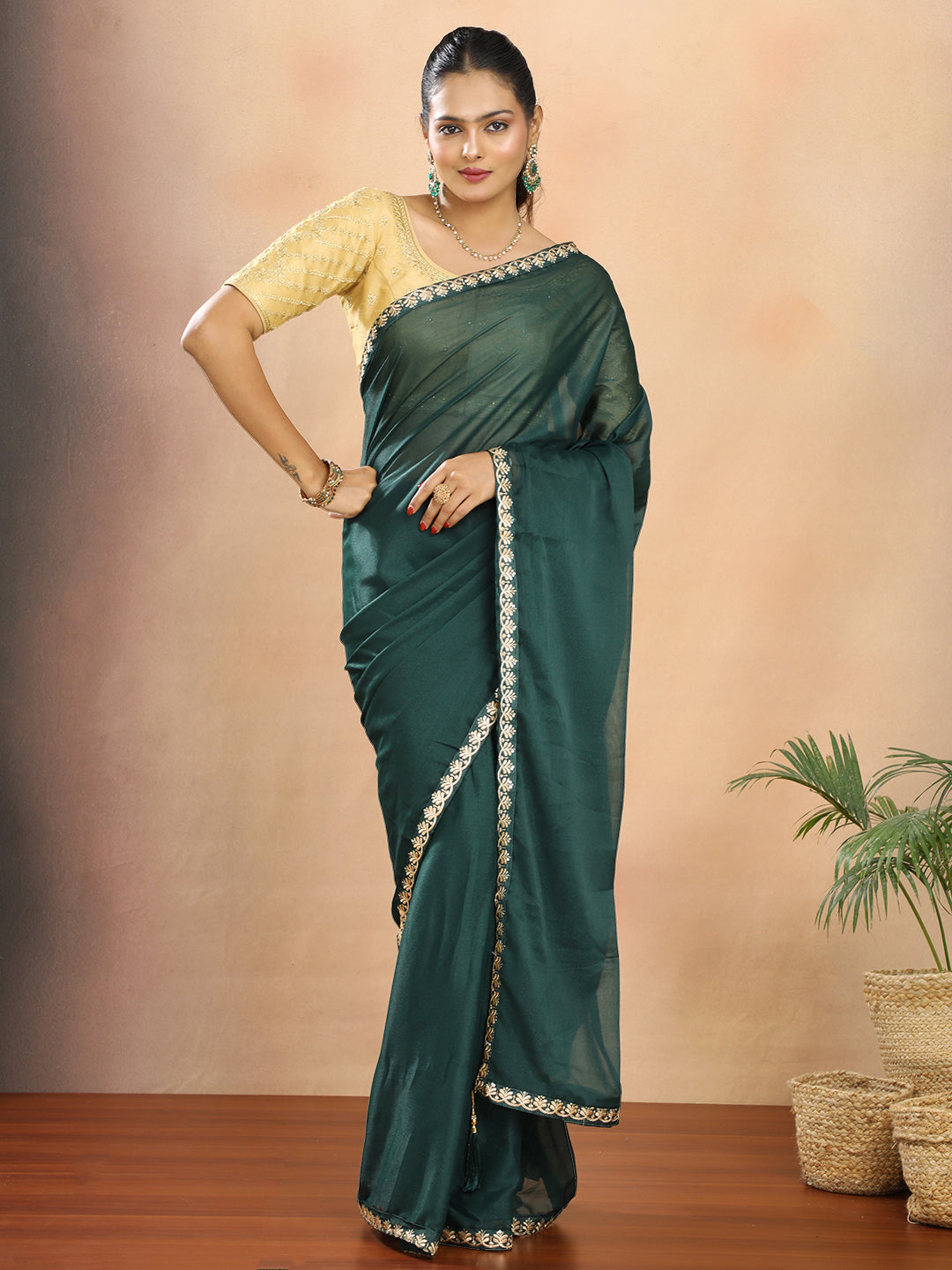 Tissue Georgette Crepe Silk Saree