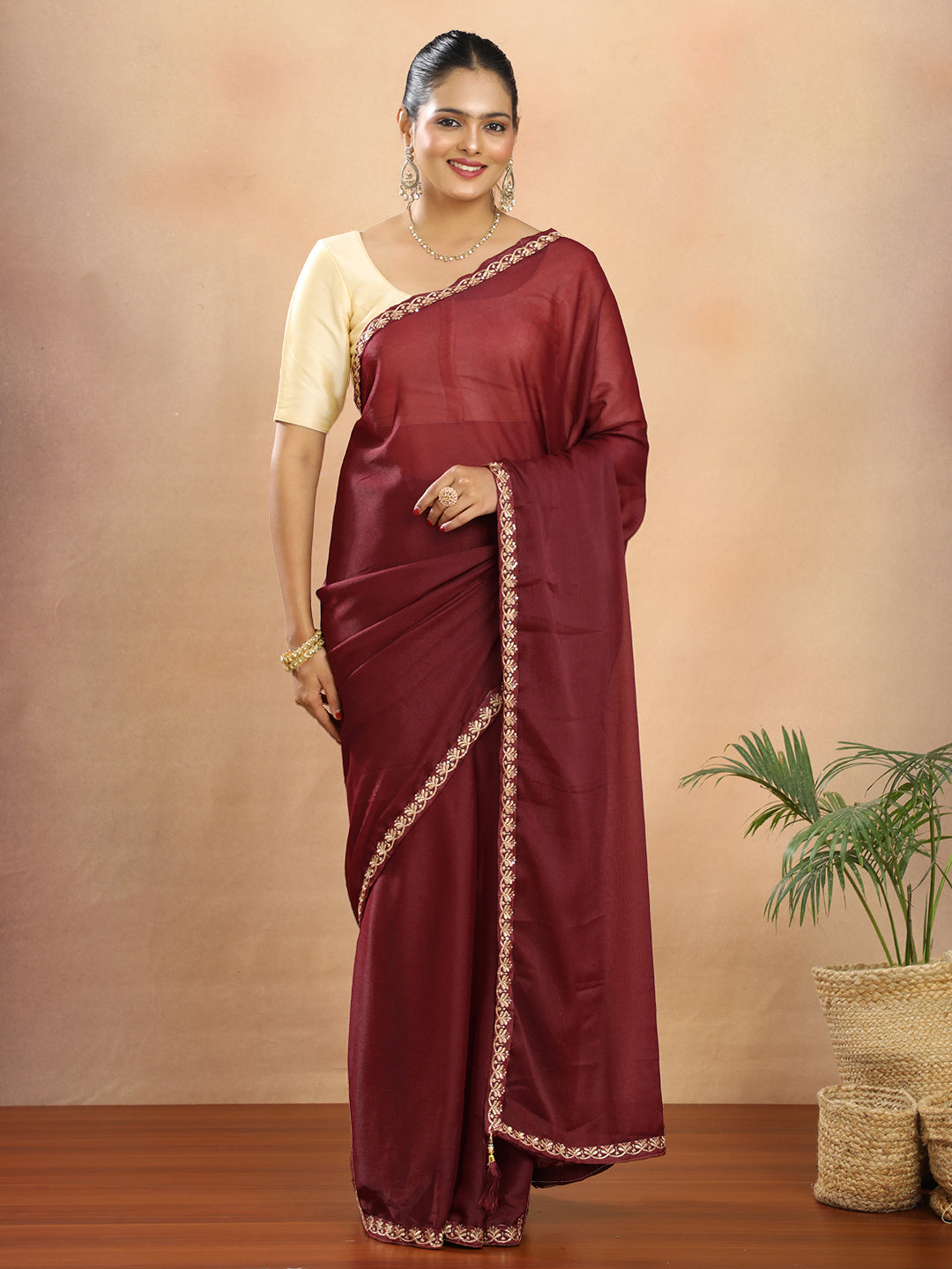 Tissue Georgette Crepe Silk Saree