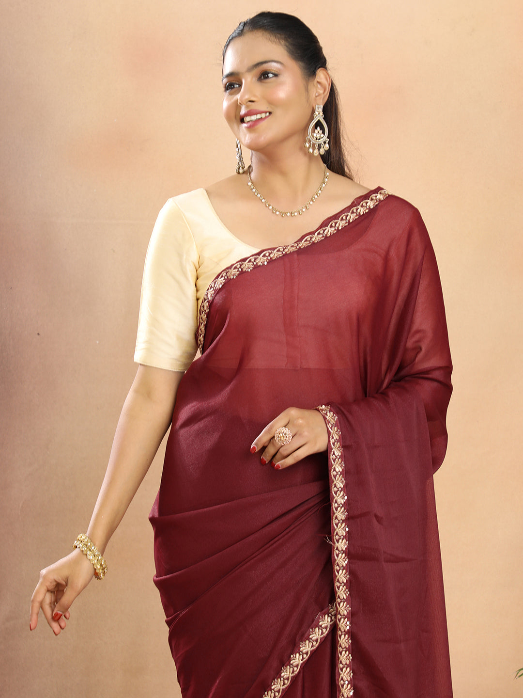 Tissue Georgette Crepe Silk Saree