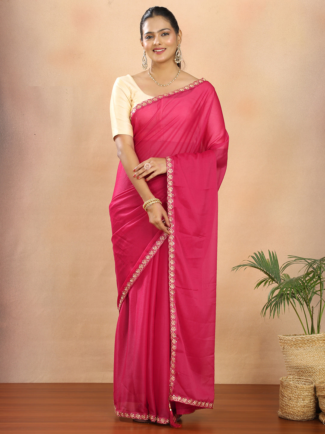 Tissue Georgette Crepe Silk Saree
