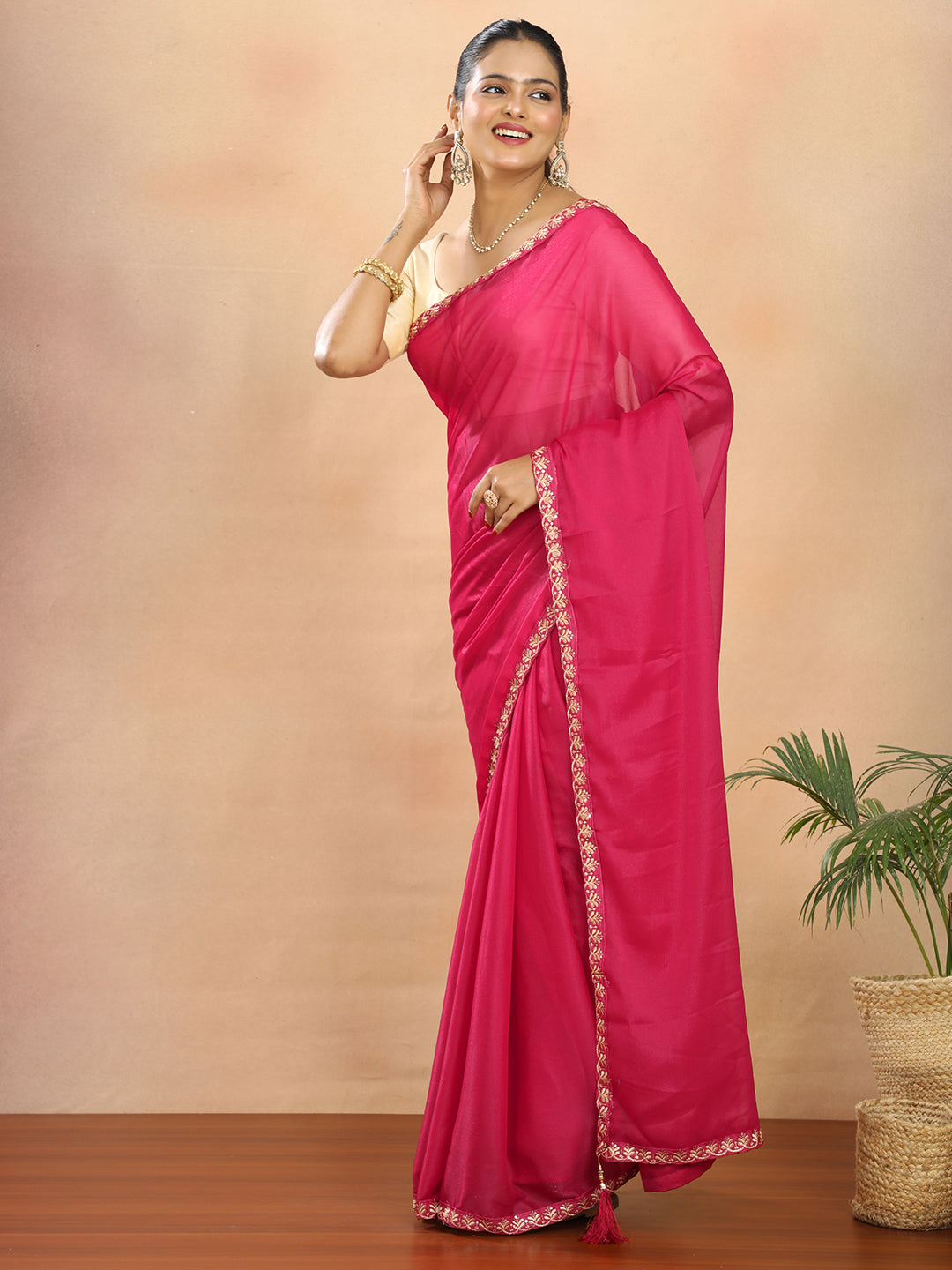 Tissue Georgette Crepe Silk Saree