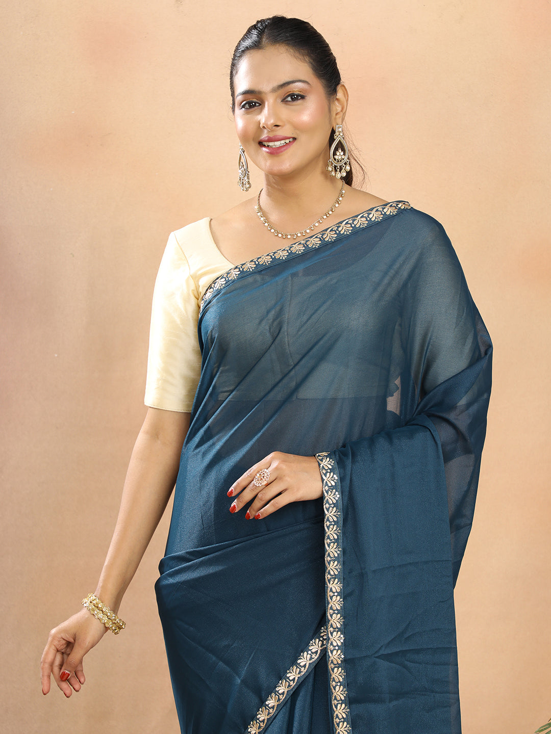 Tissue Georgette Crepe Silk Saree