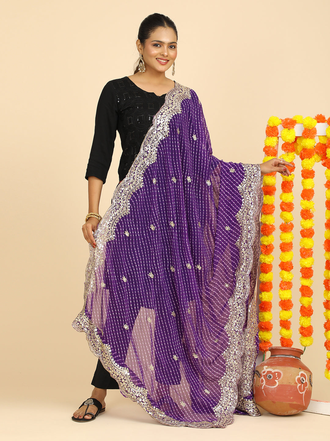 Leheriya Georgette Dupatta