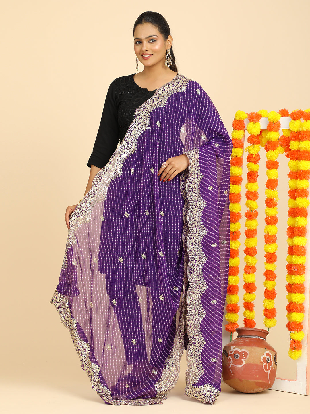Leheriya Georgette Dupatta