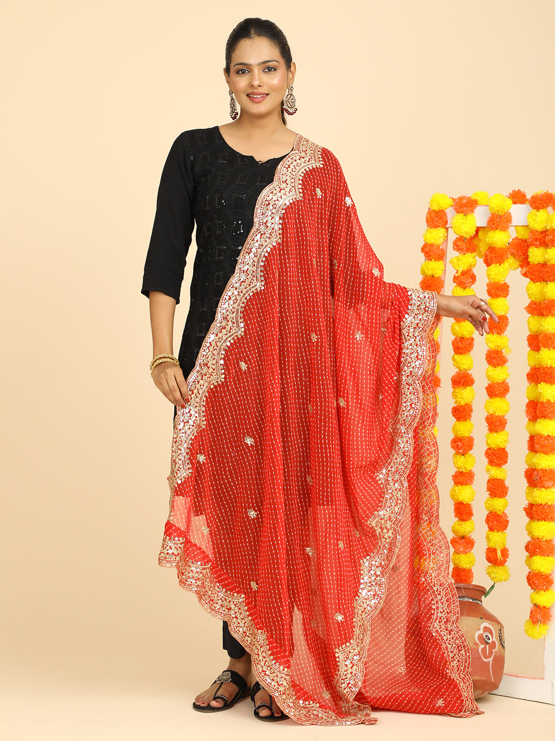 Leheriya Georgette Dupatta
