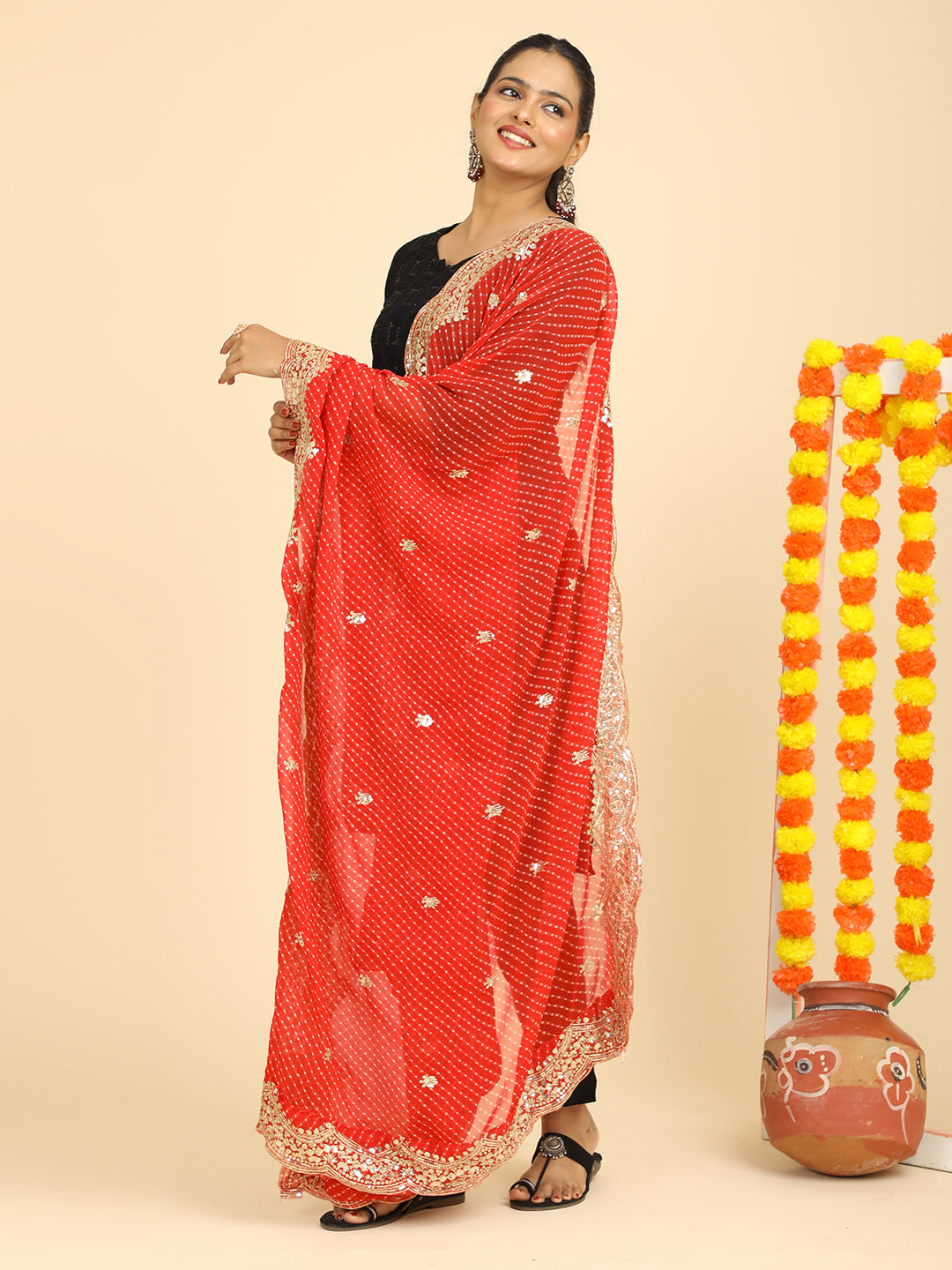 Leheriya Georgette Dupatta
