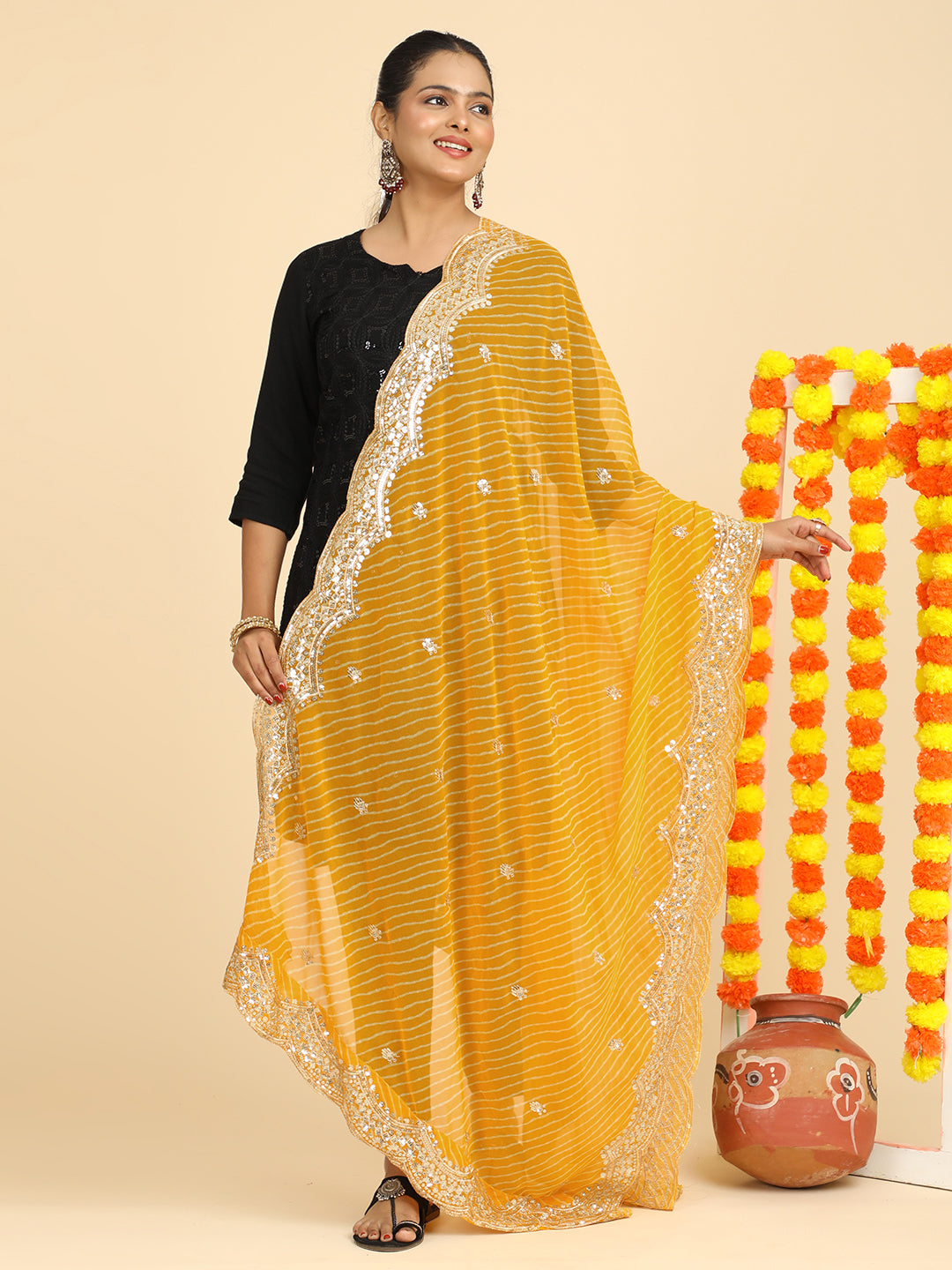 Leheriya Georgette Dupatta