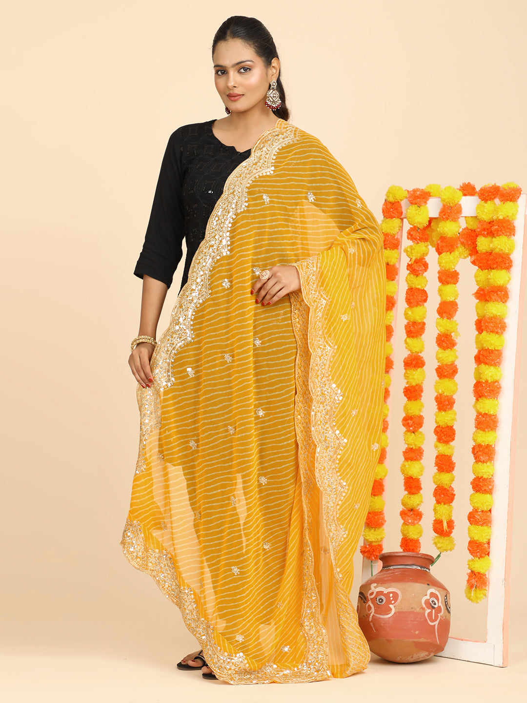 Leheriya Georgette Dupatta