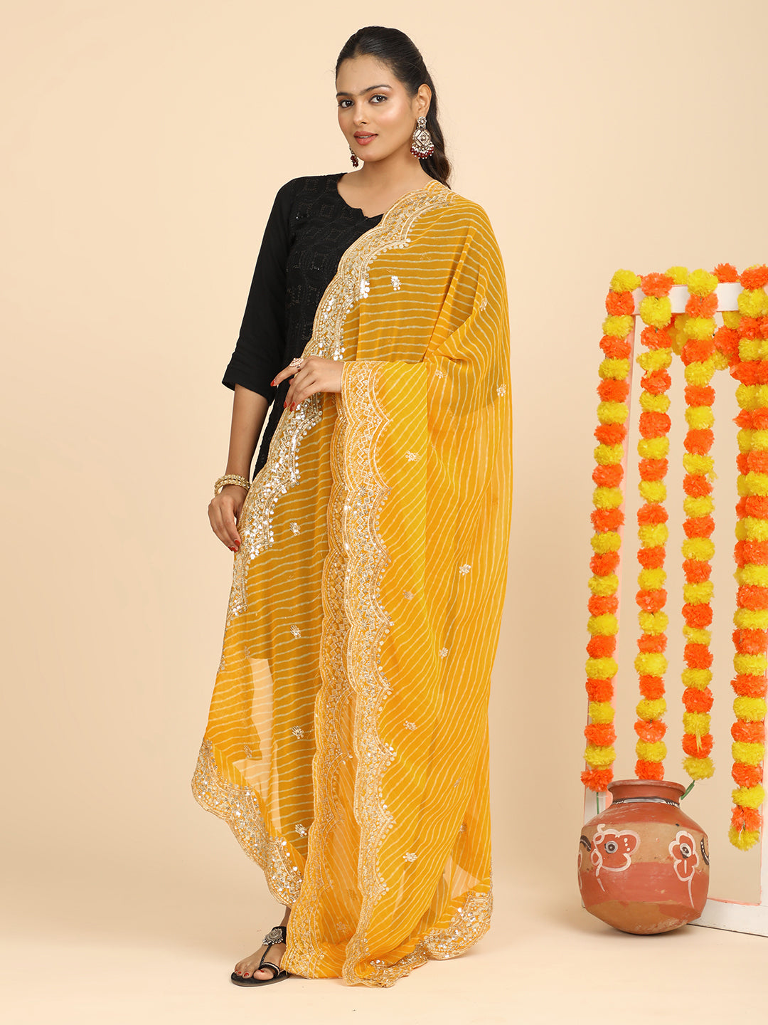 Leheriya Georgette Dupatta