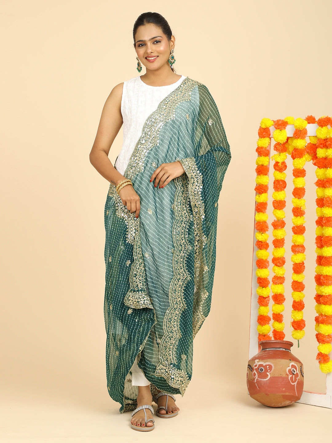 Leheriya Georgette Dupatta