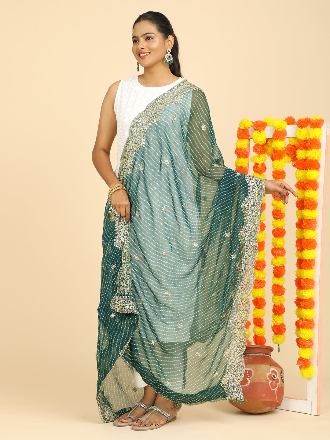 Leheriya Georgette Dupatta