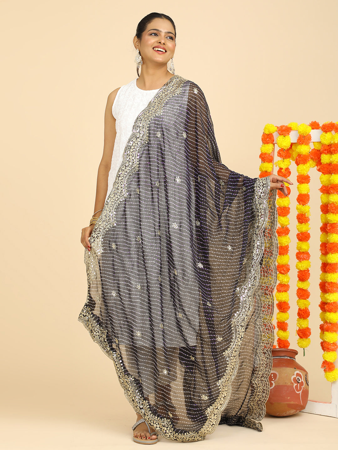 Leheriya Georgette Dupatta