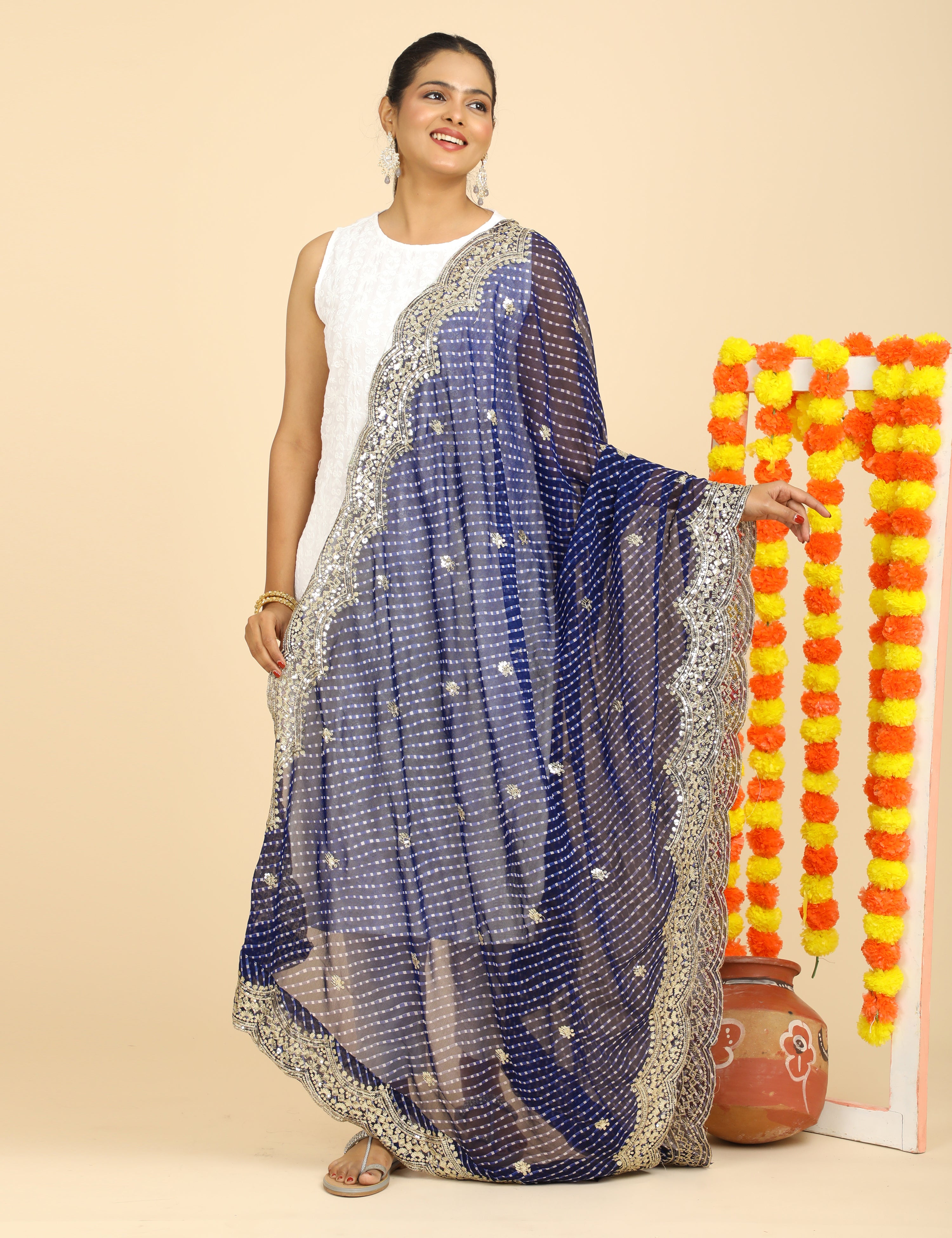 Leheriya Georgette Dupatta