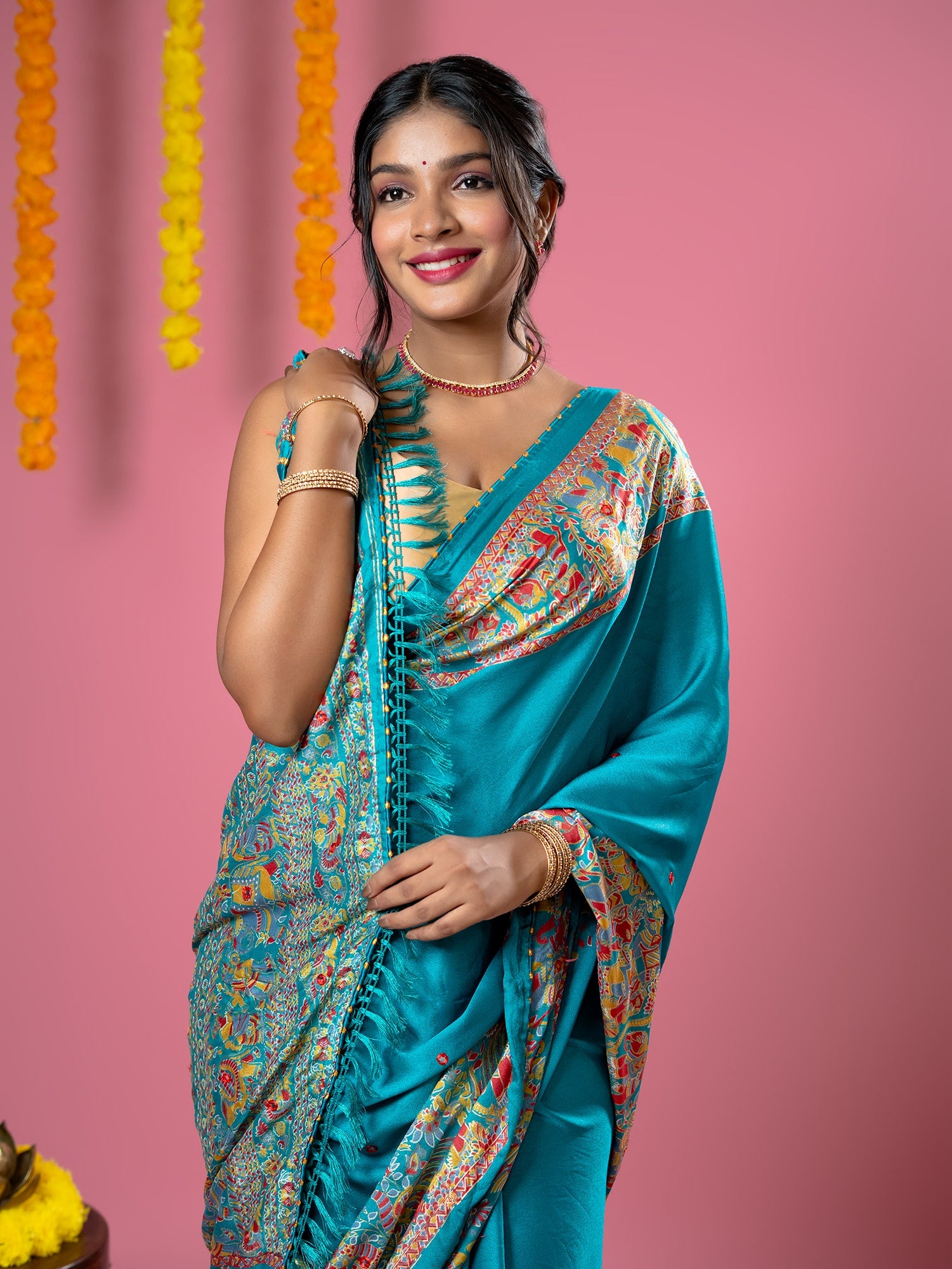 Kutch Print Crepe Saree