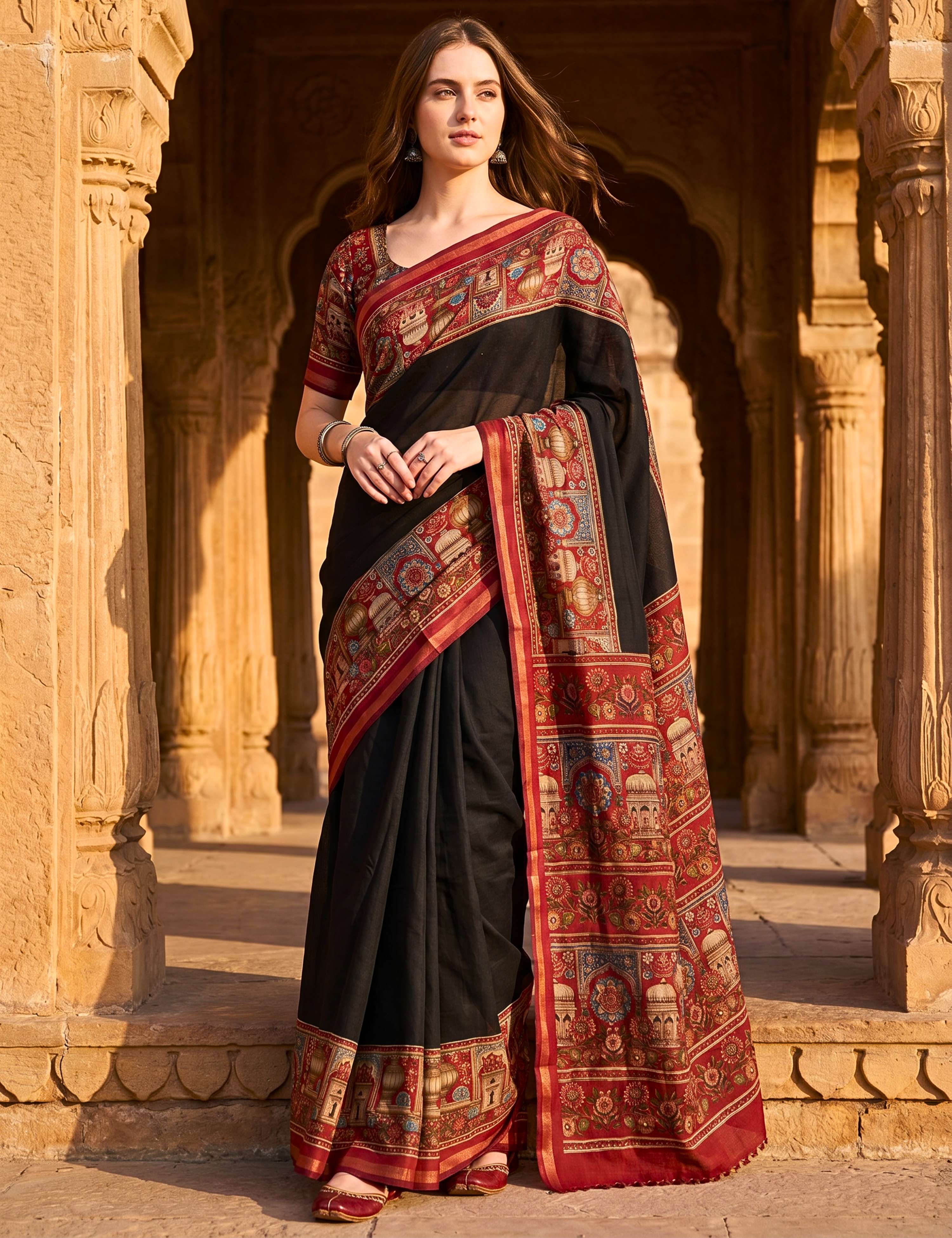 Solid Viscose Cotton Saree