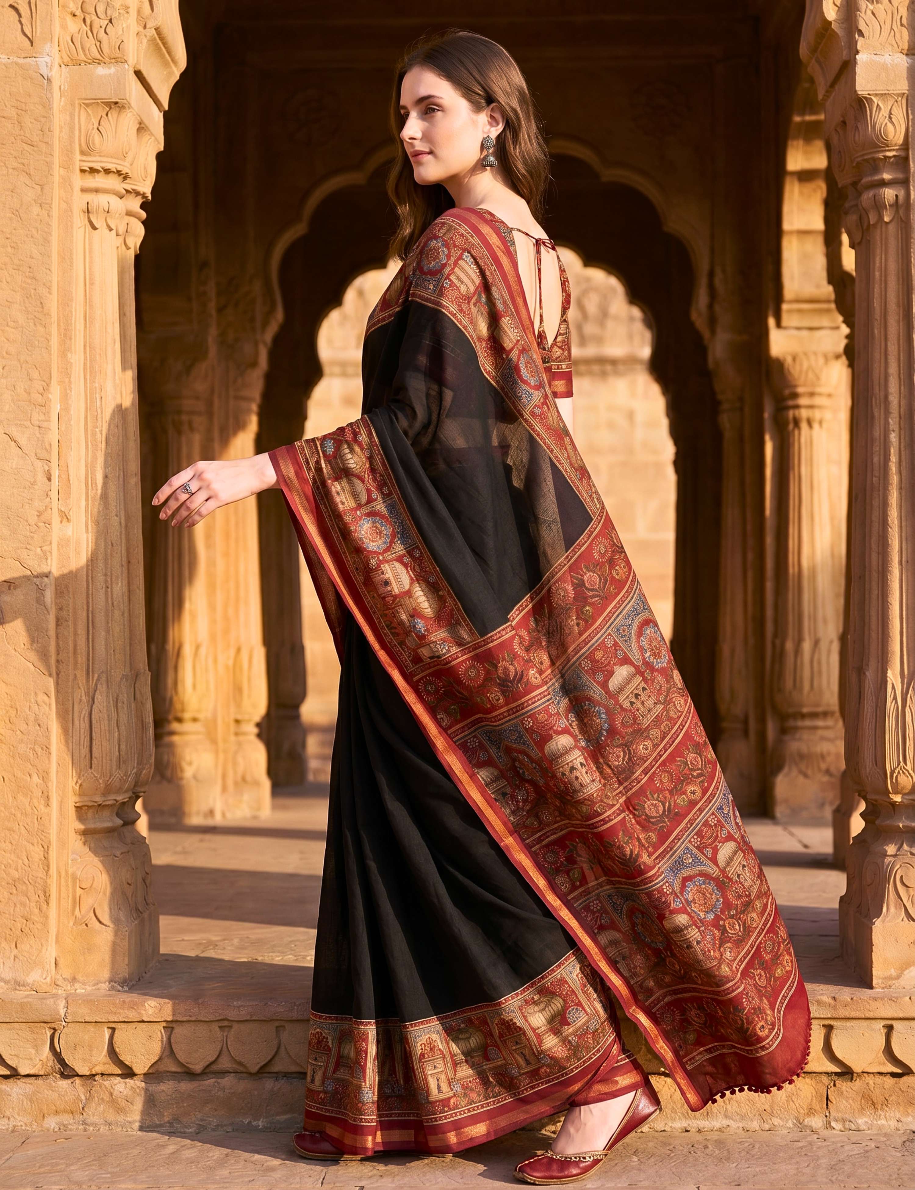 Solid Viscose Cotton Saree