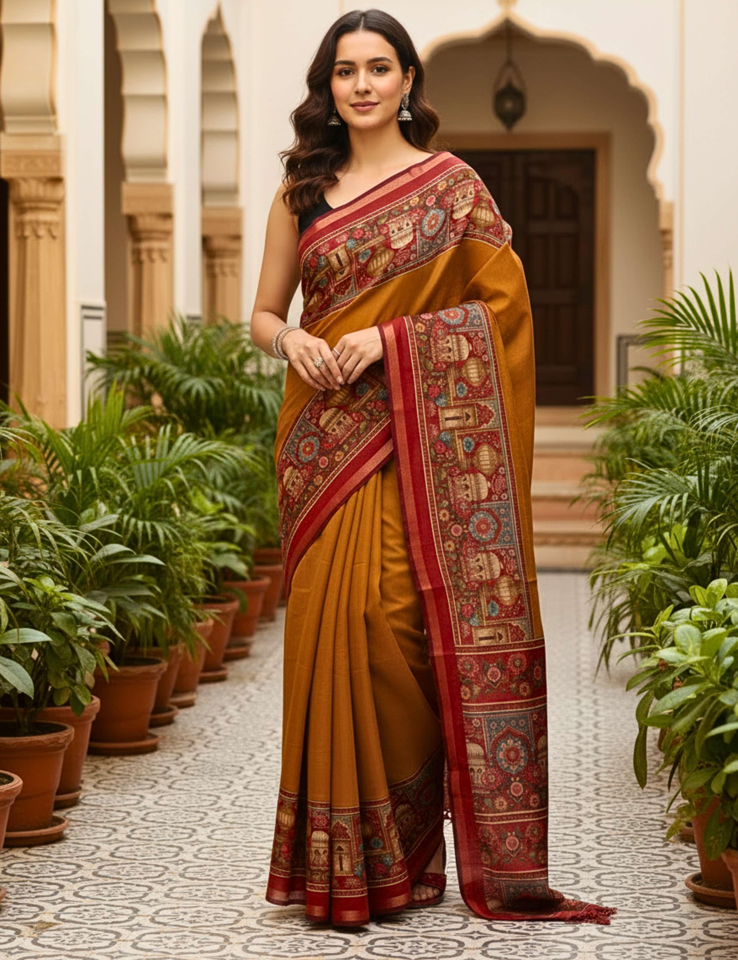 Solid Viscose Cotton Saree