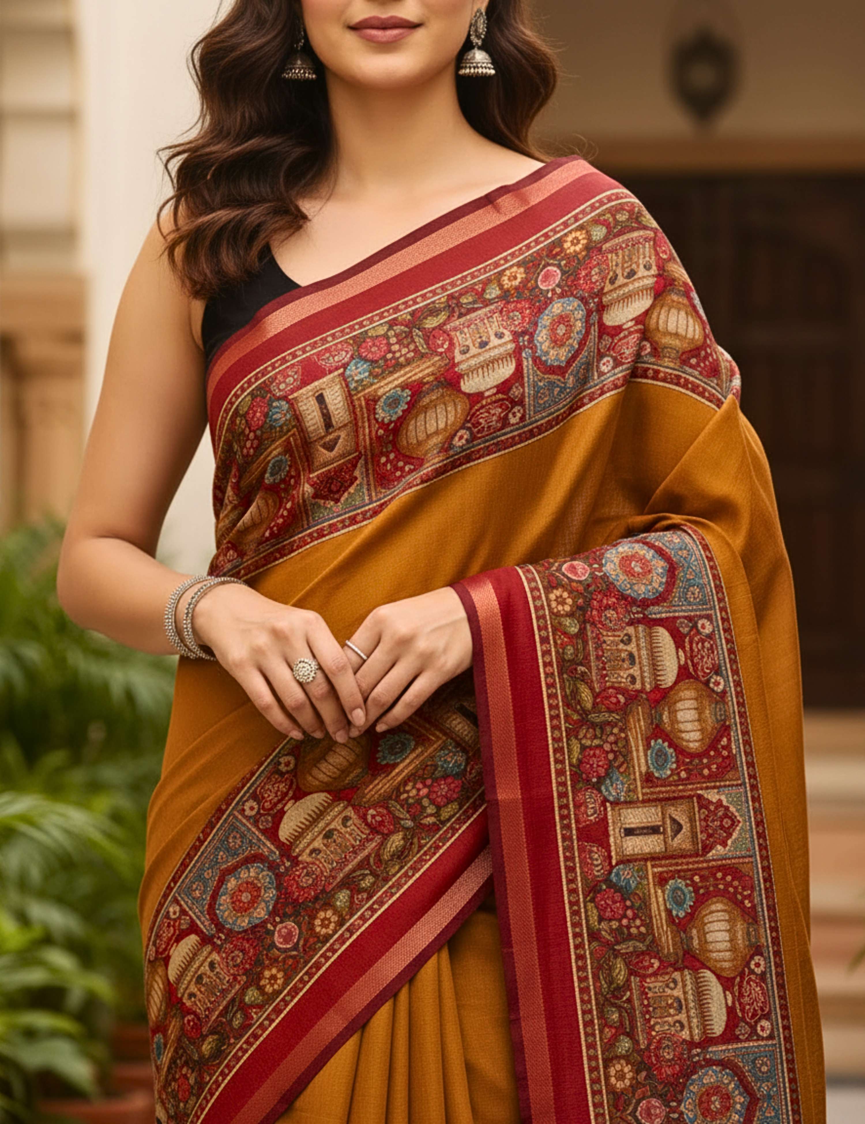 Solid Viscose Cotton Saree