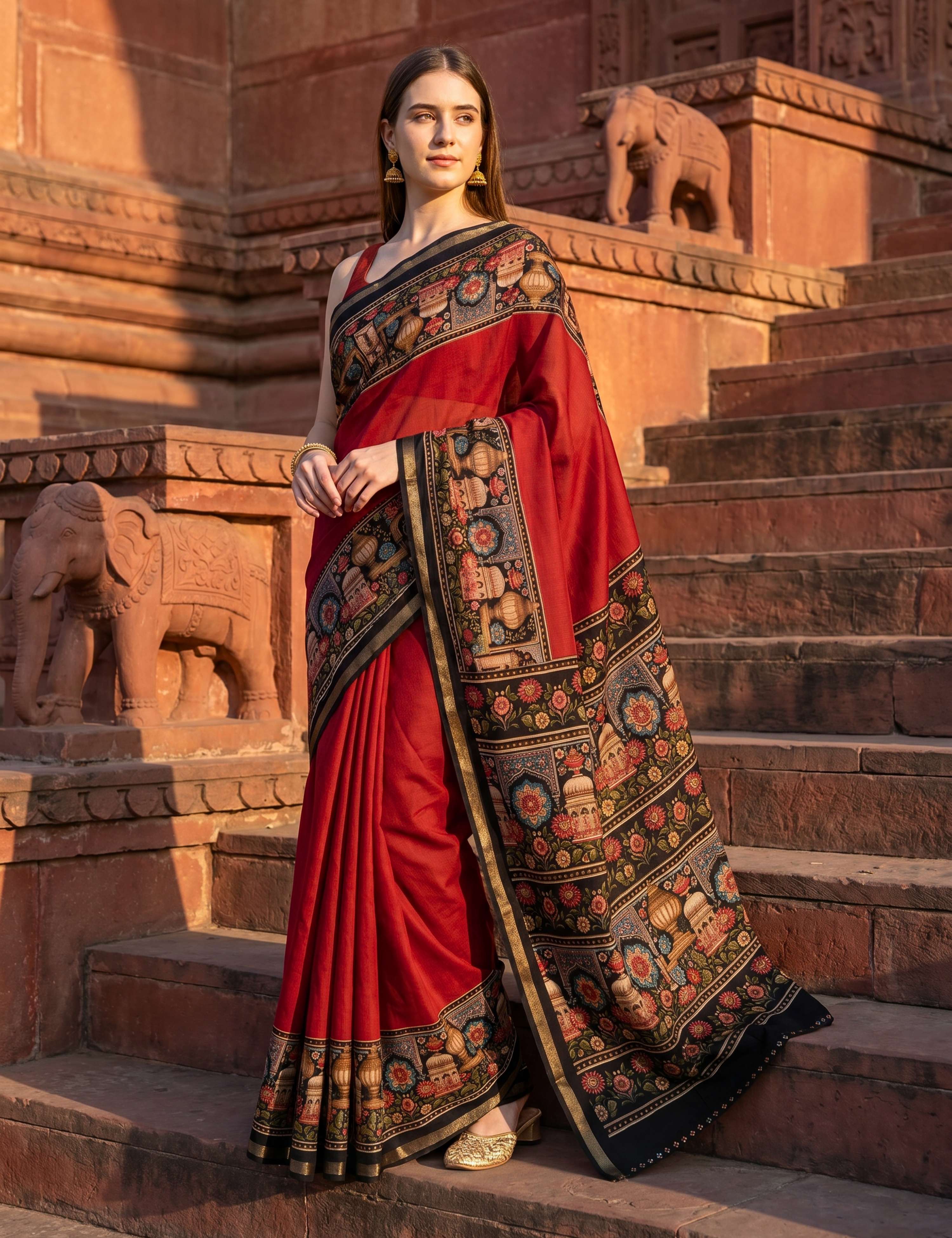 Solid Viscose Cotton Saree