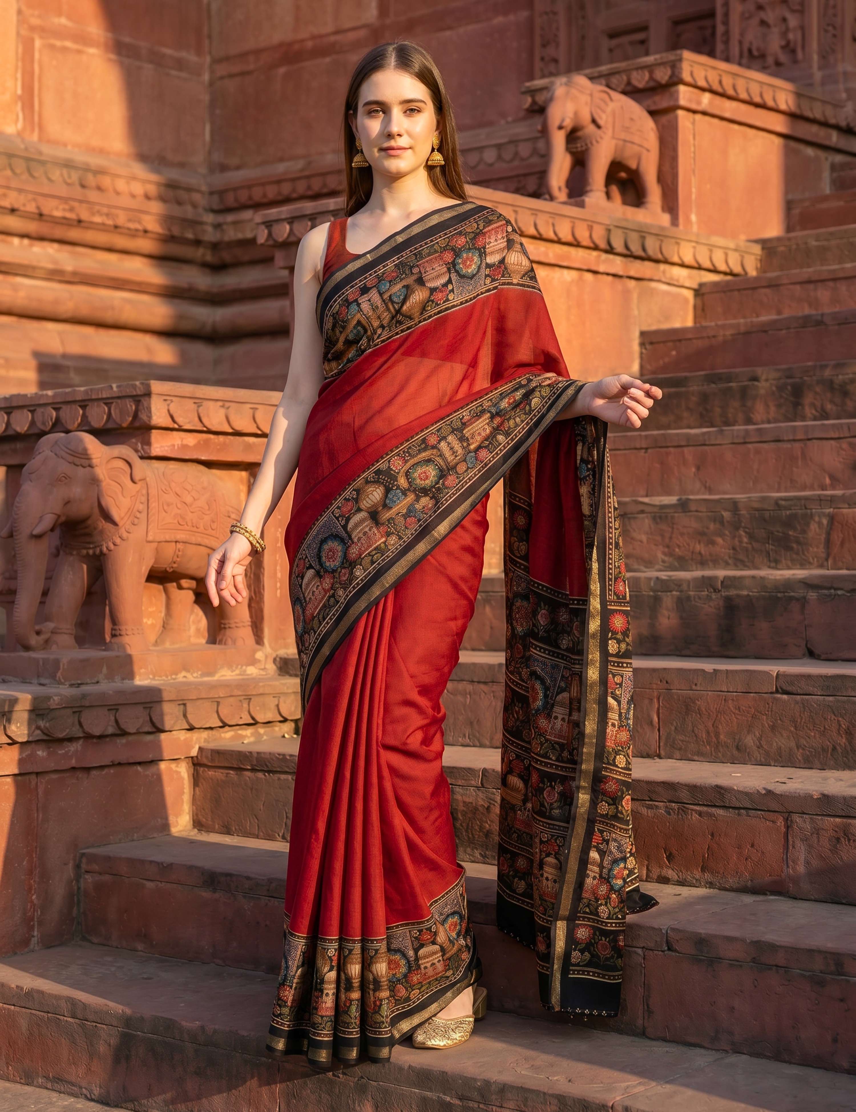 Solid Viscose Cotton Saree