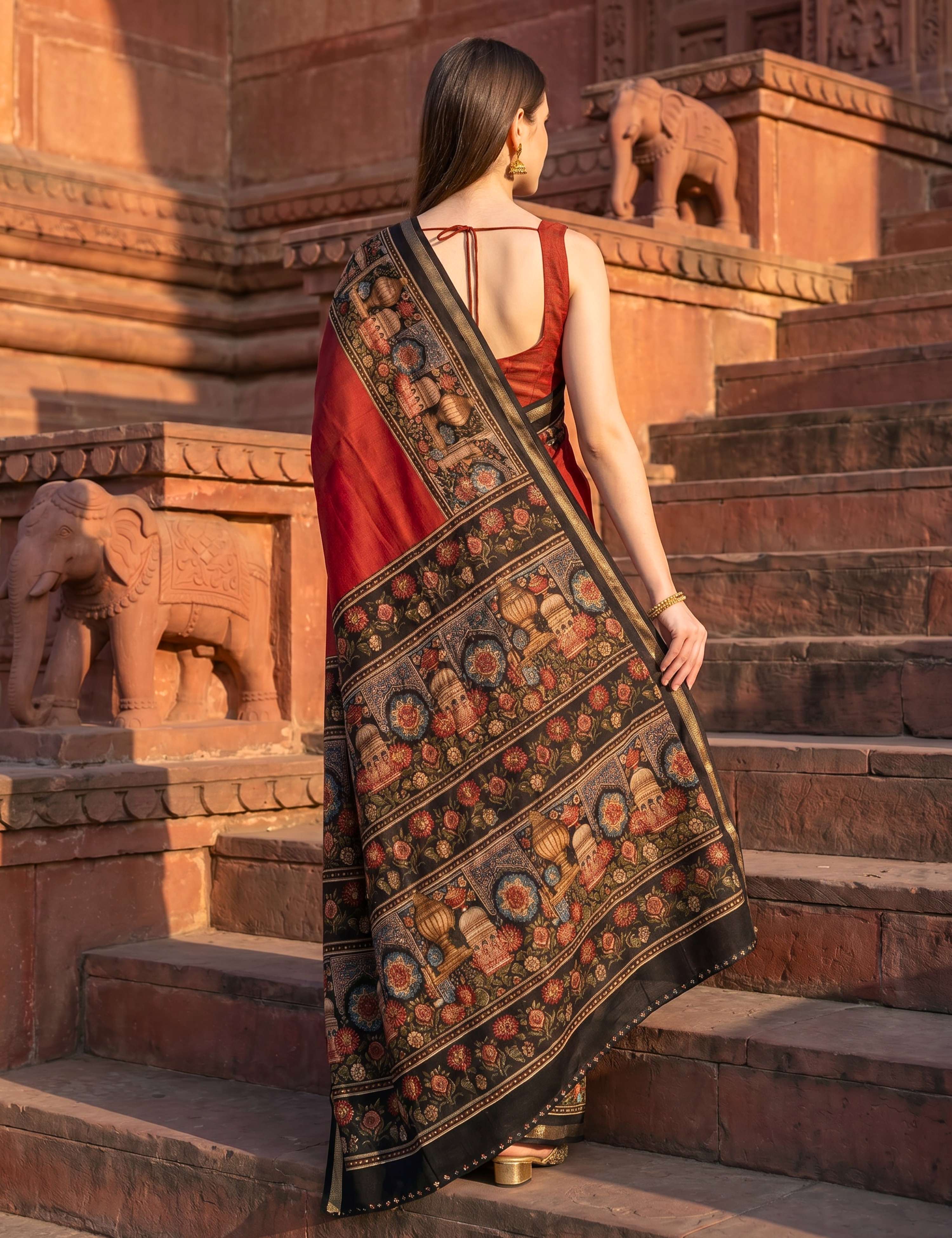 Solid Viscose Cotton Saree
