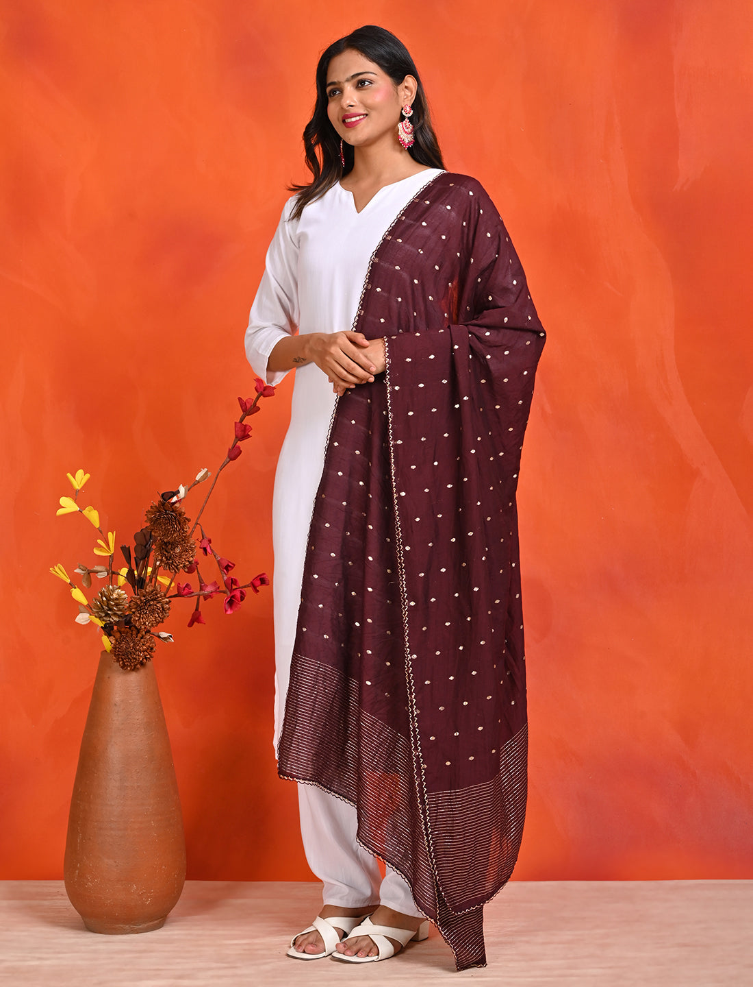 Chanderi Zari weave Dupatta