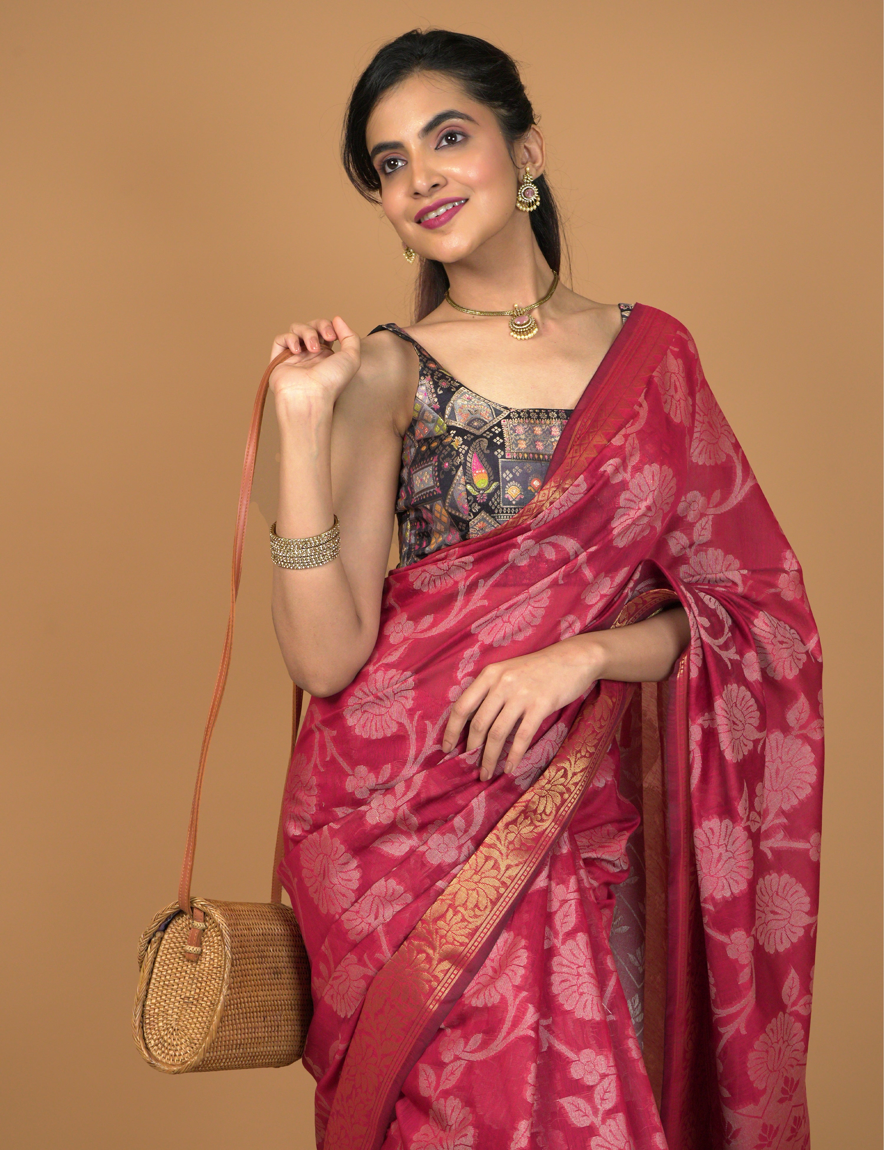 Kota Semi Cotton Geometric Saree