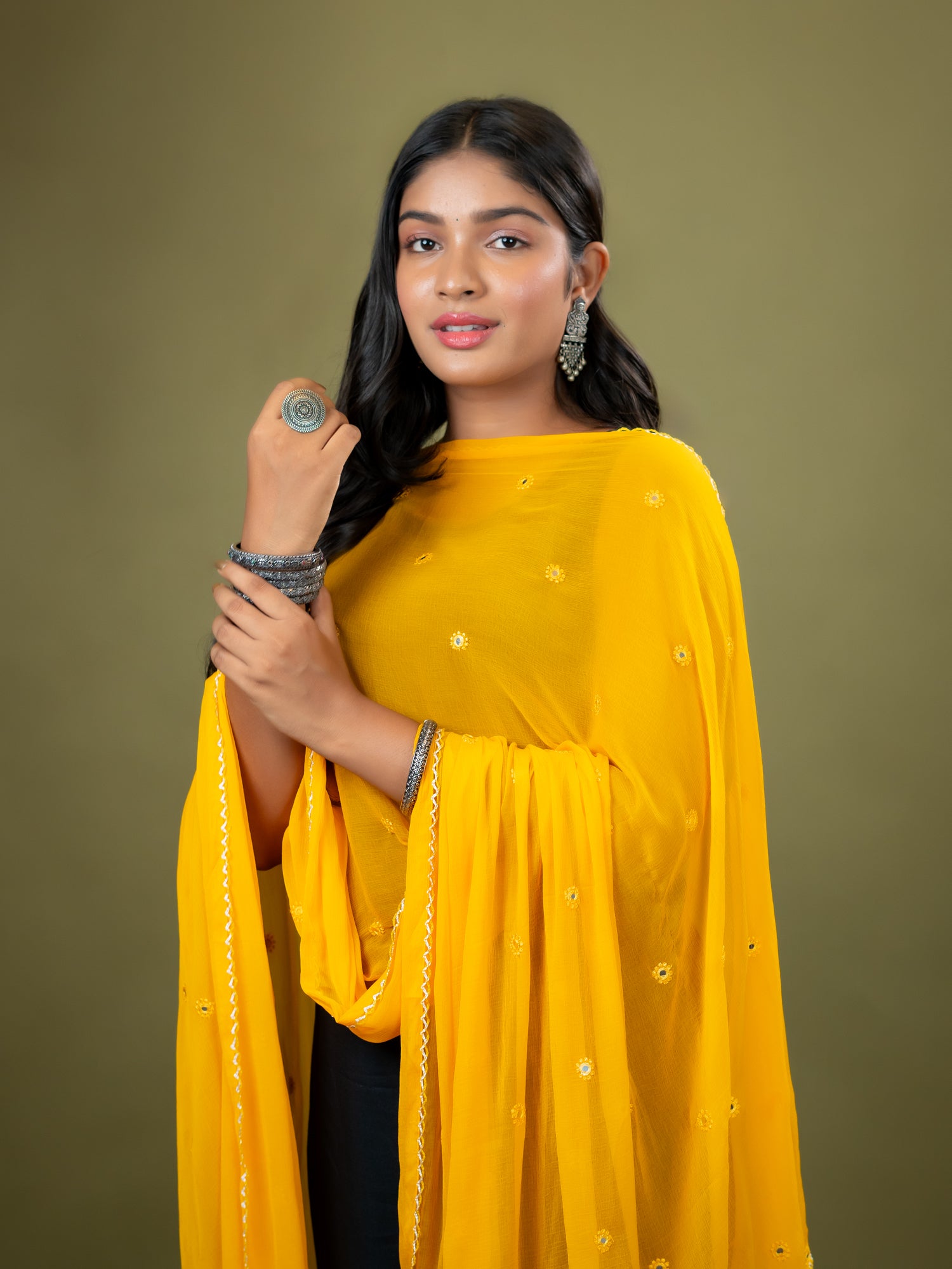 Embroidered Chiffon Dupatta