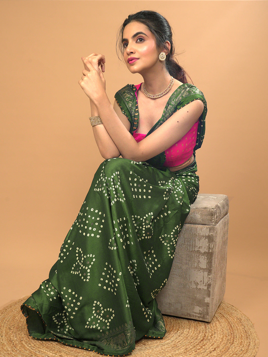 Bandhini Viscose Crepe Saree