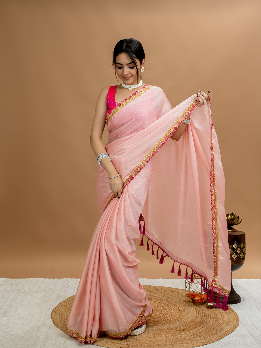 Solid Georgette Saree