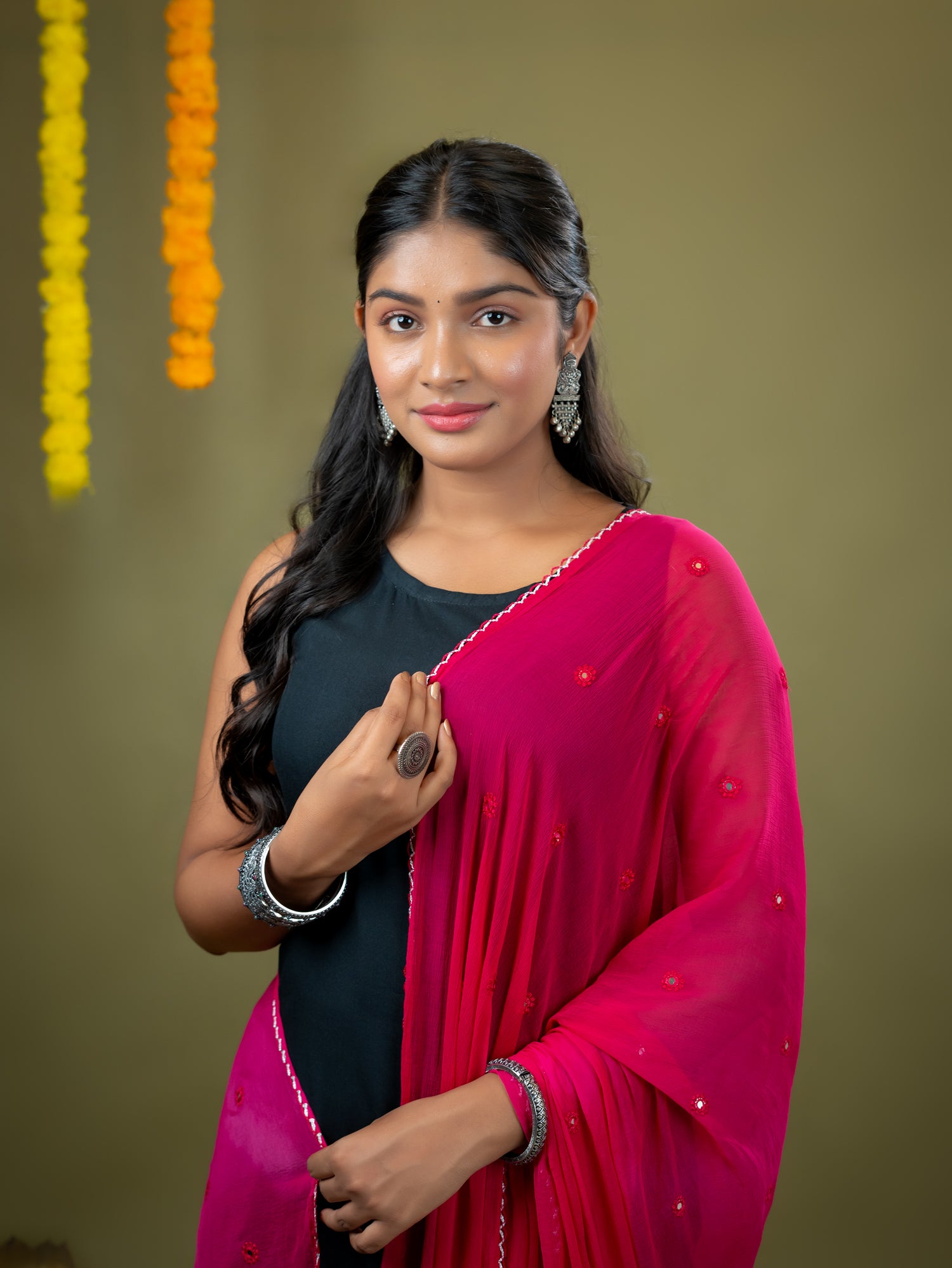 Embroidered Chiffon Dupatta