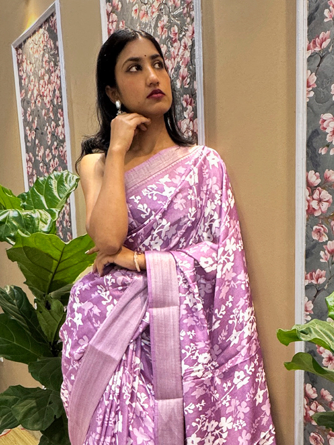 Floral Cotton Blend Saree