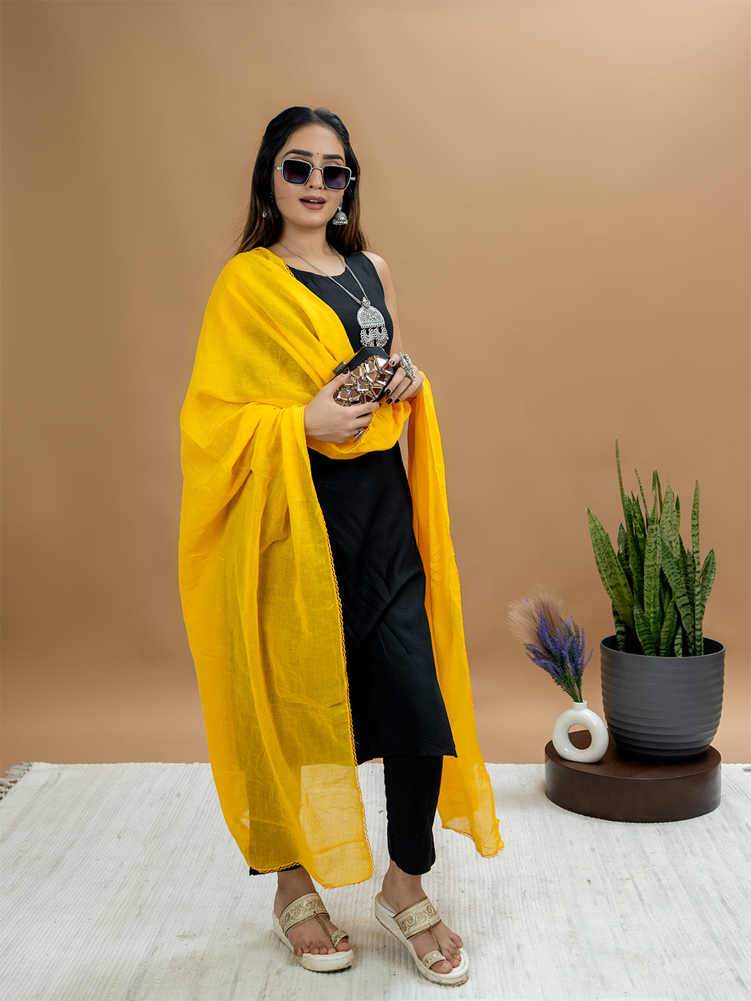 Solid Cotton Dupatta