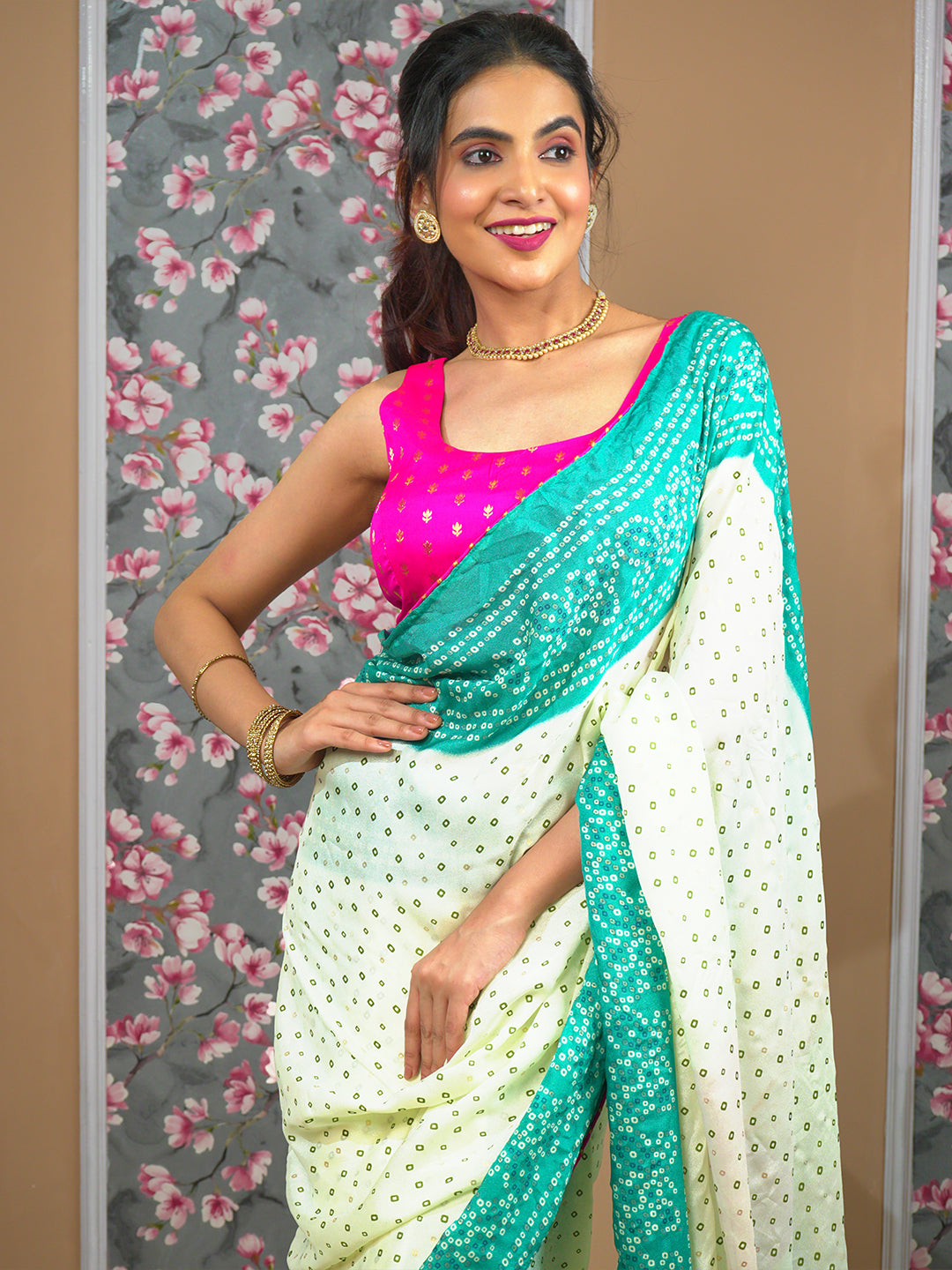 Turquoise Bandini Saree