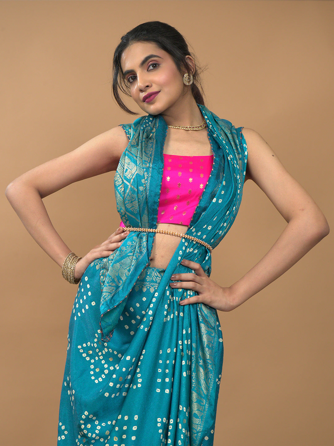 Bandhini Viscose Crepe Saree