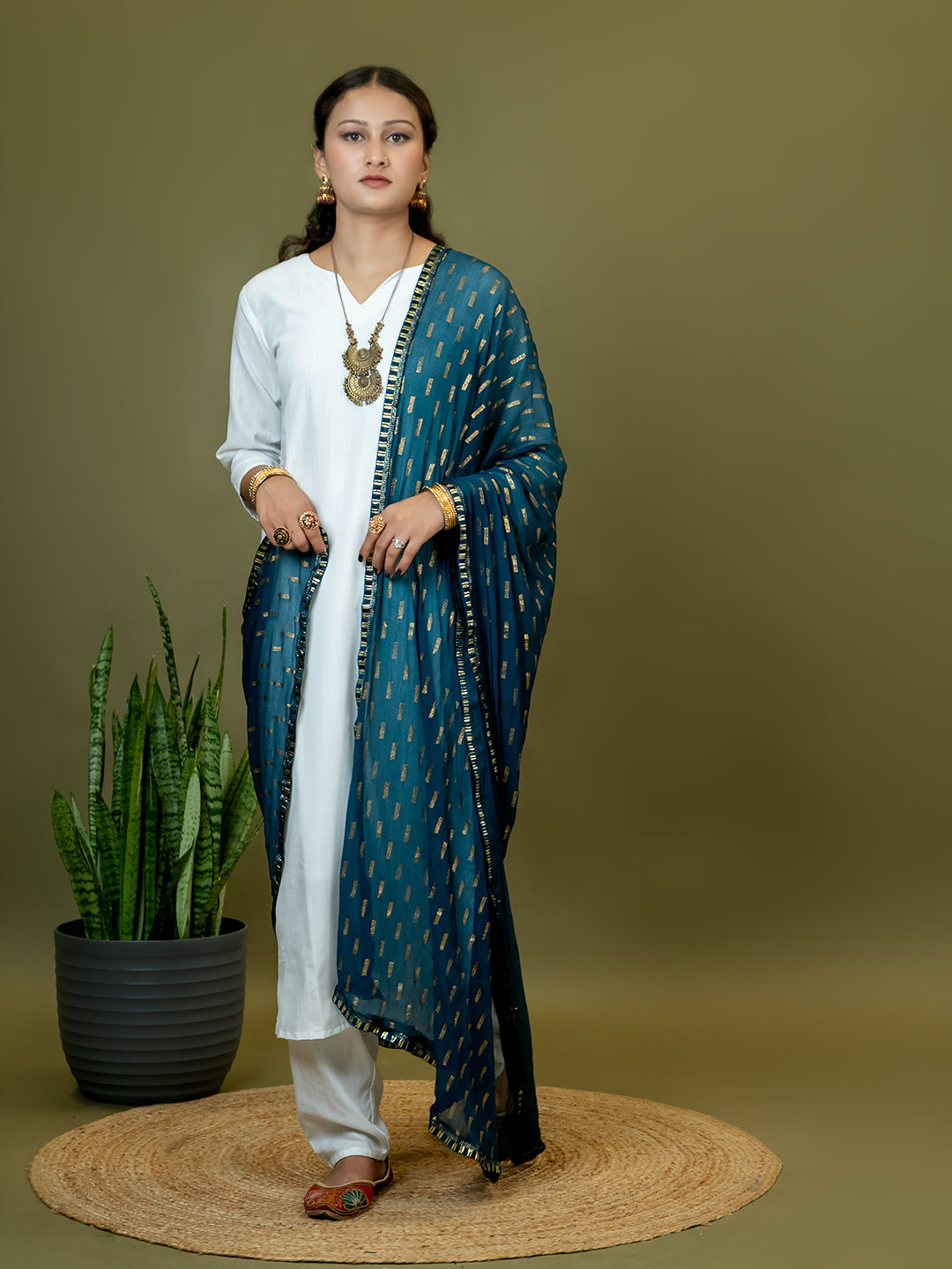 Chiffon Gold Print Dupatta