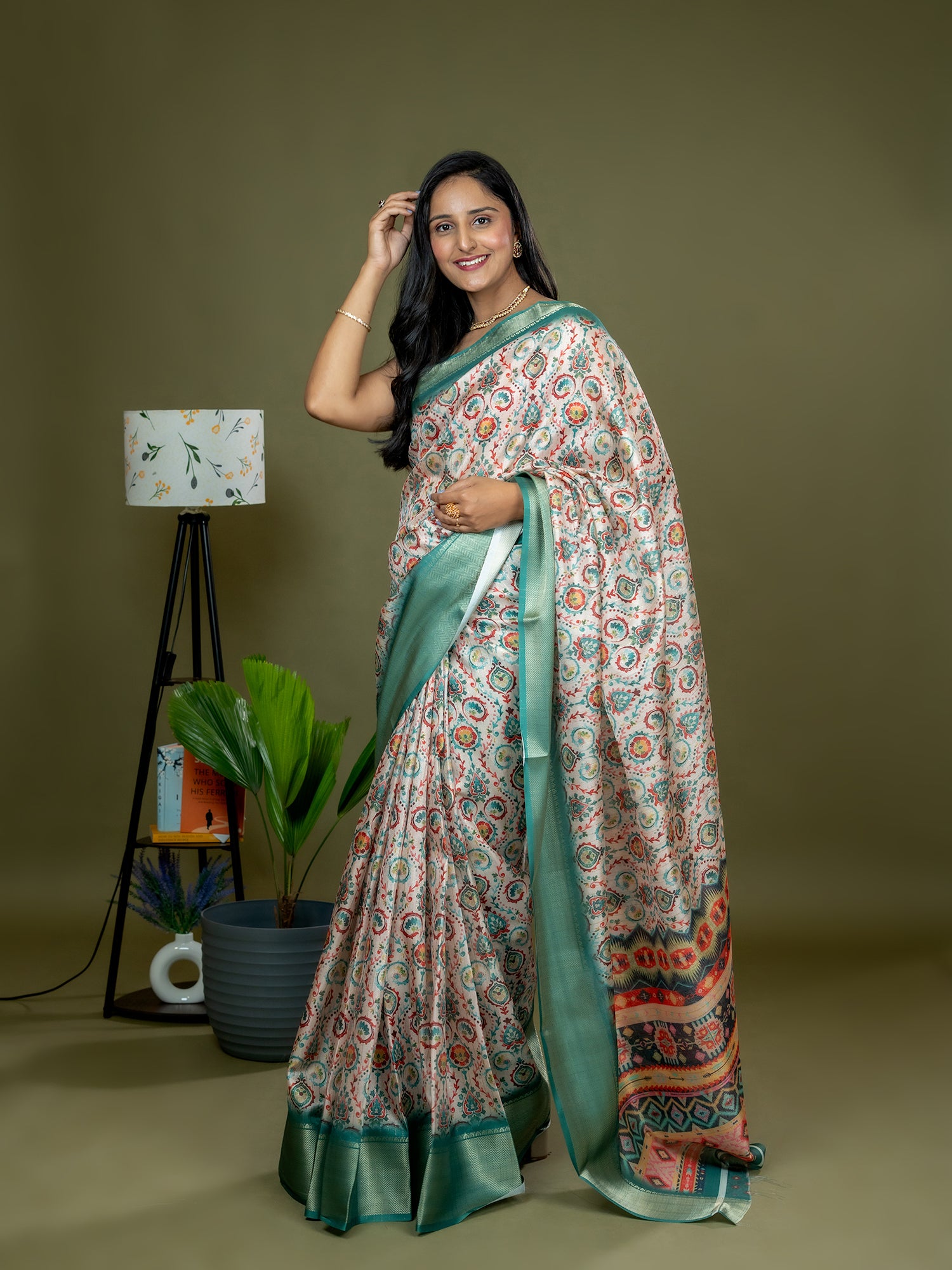 Ajrakh Art Silk Saree