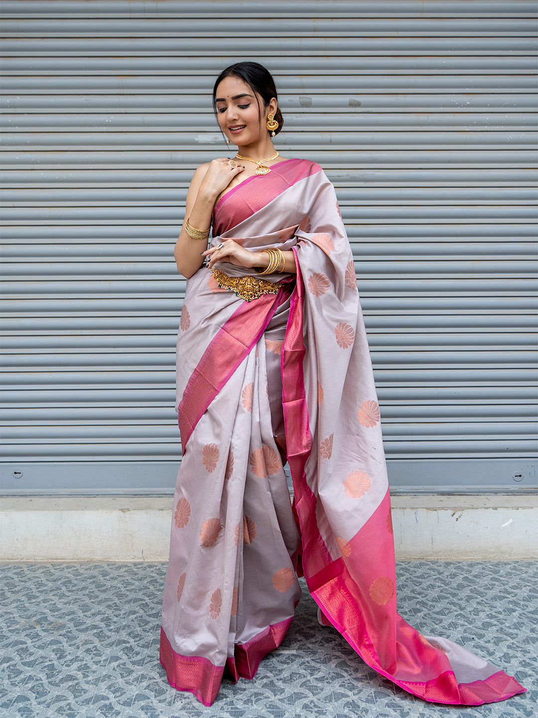 Pale Mauve Festive Saree