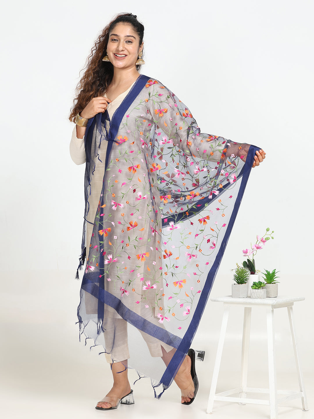 Floral Chiffon Dupatta