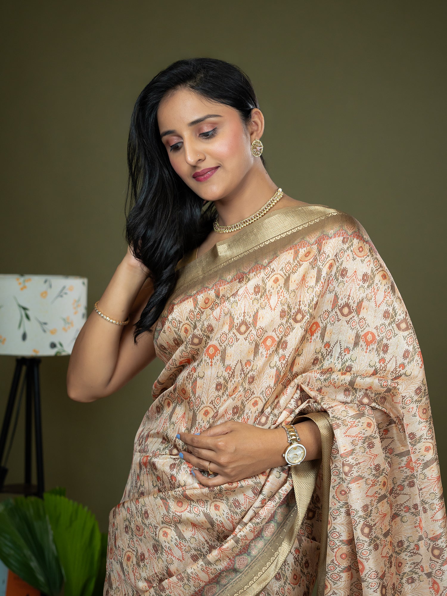 Ajrakh Art Silk Saree