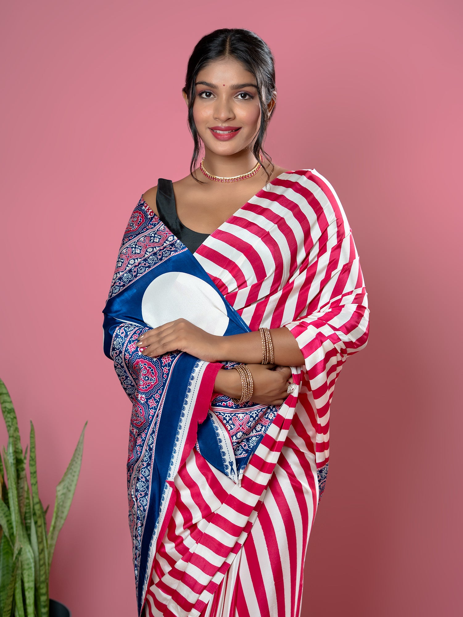 Ajrakh Crepe Saree