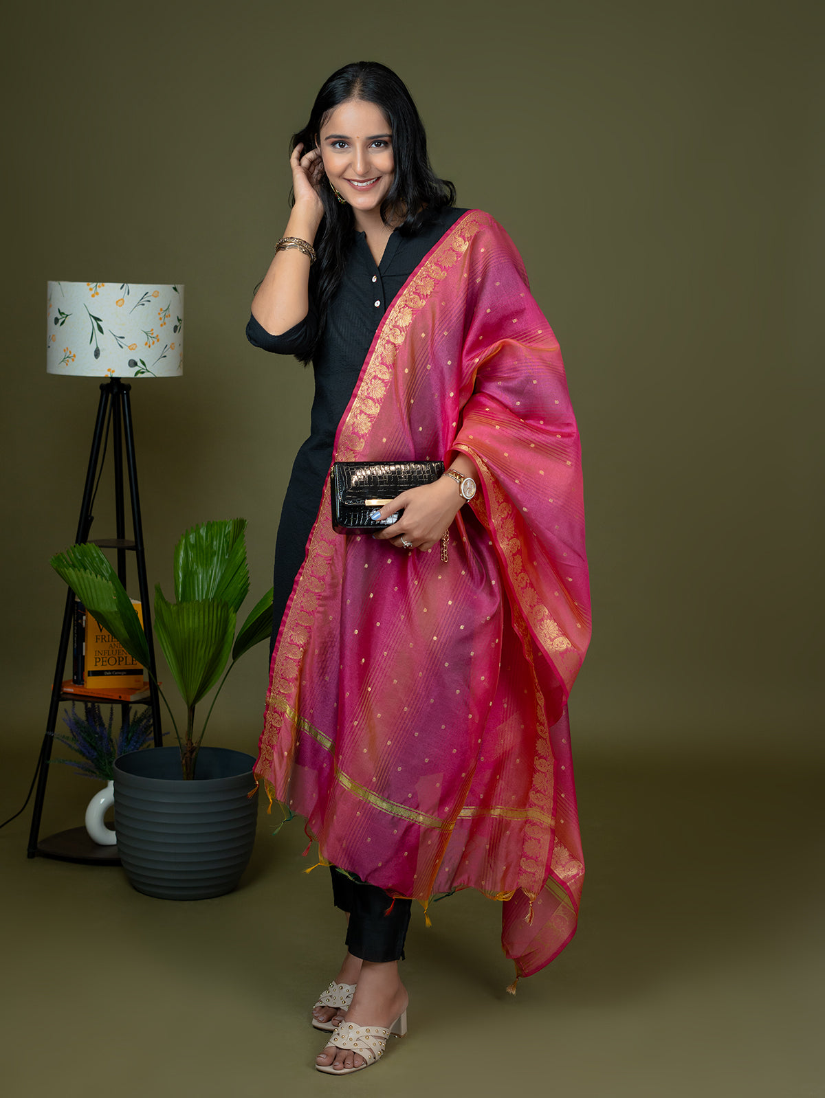 Ethnic Motif Net Dupatta